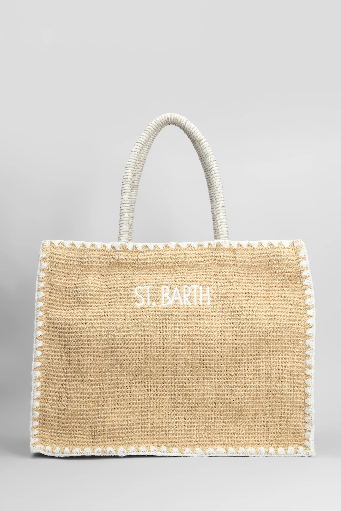 Vivian jute Tote in beige raffia - Image 3