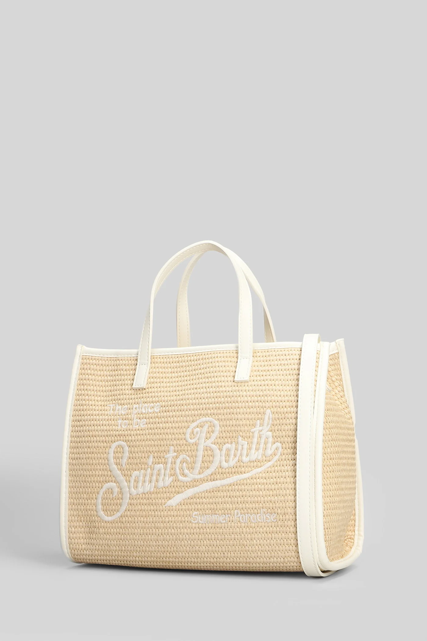Vivian Mid Straw Shoulder bag in beige raffia - Image 2