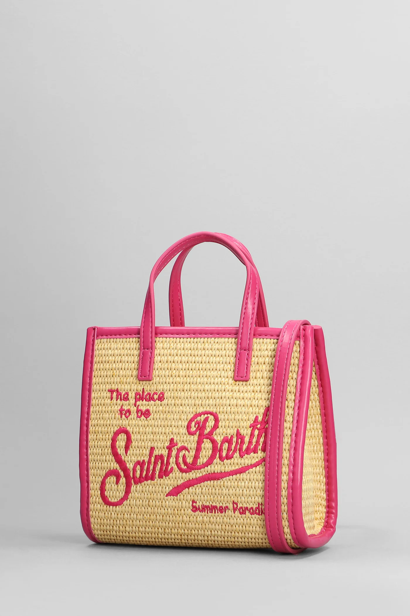Vivian mid straw Tote in beige raffia - Image 2