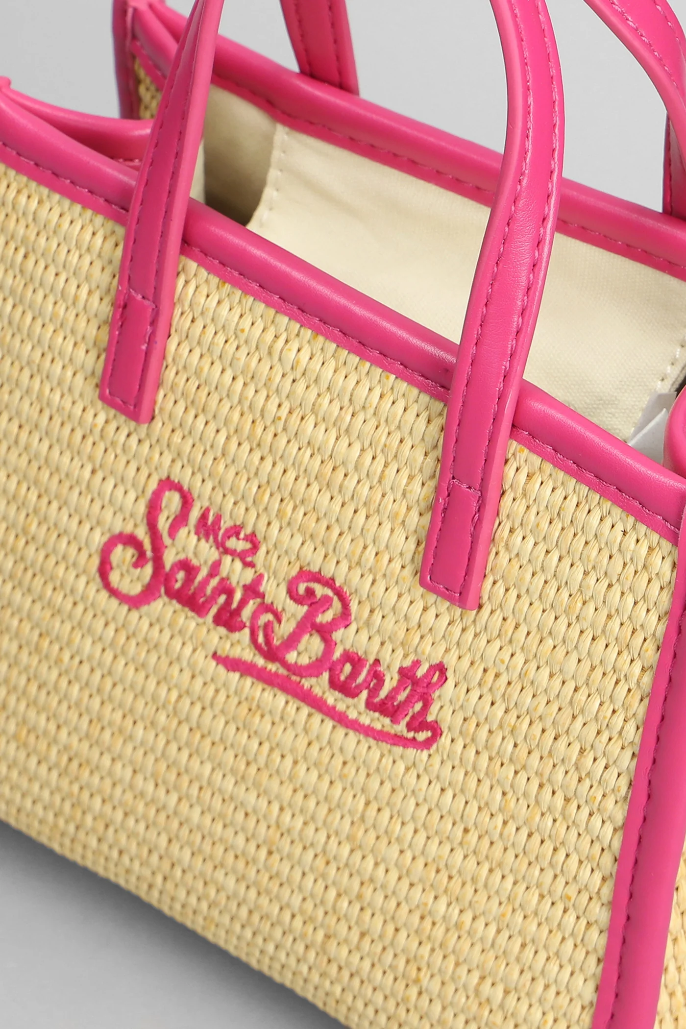 Vivian mid straw Tote in beige raffia - Image 4