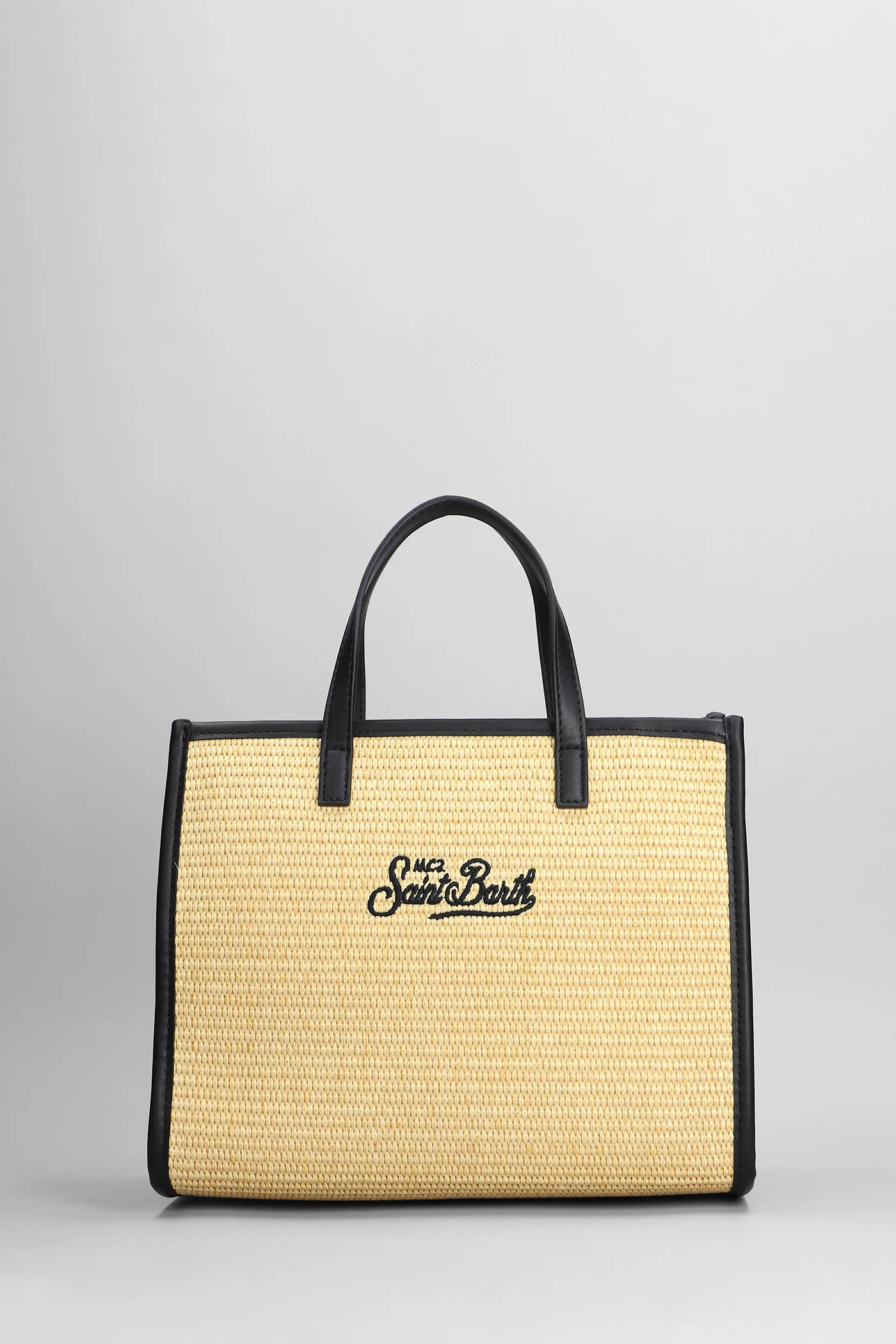 Vivian mid straw Tote in beige raffia - Image 3