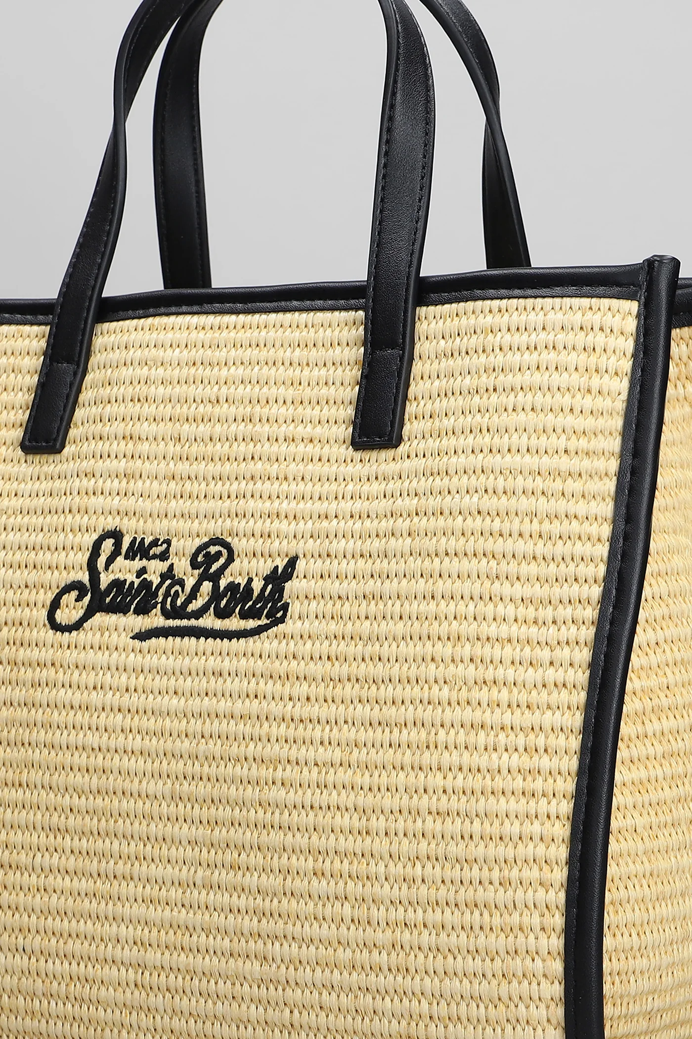 Vivian mid straw Tote in beige raffia - Image 4