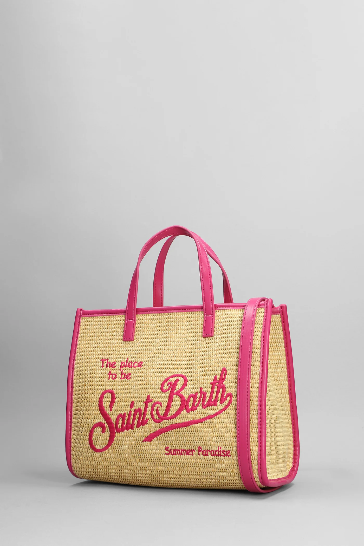 Vivian mini straw Tote in beige raffia - Image 2