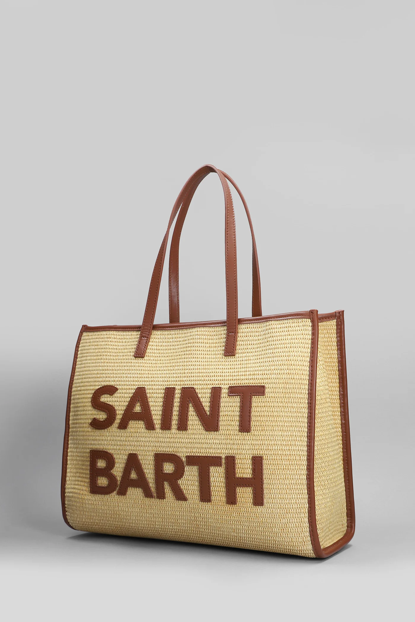 Vivian straw Tote in beige raffia - Image 2