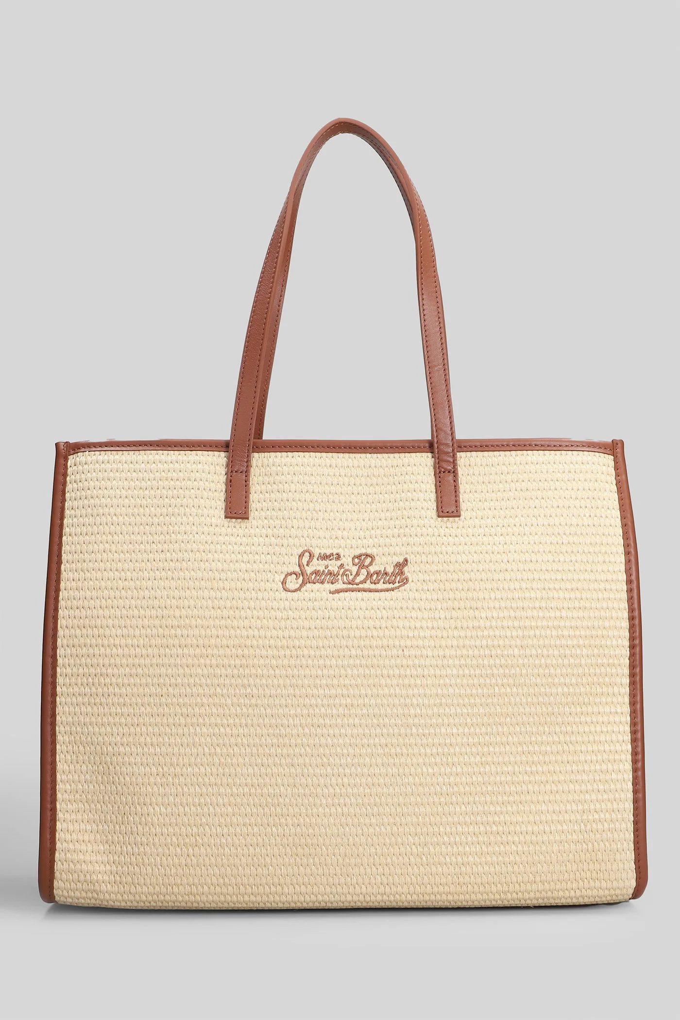 Vivian Straw Tote in beige raffia - Image 3