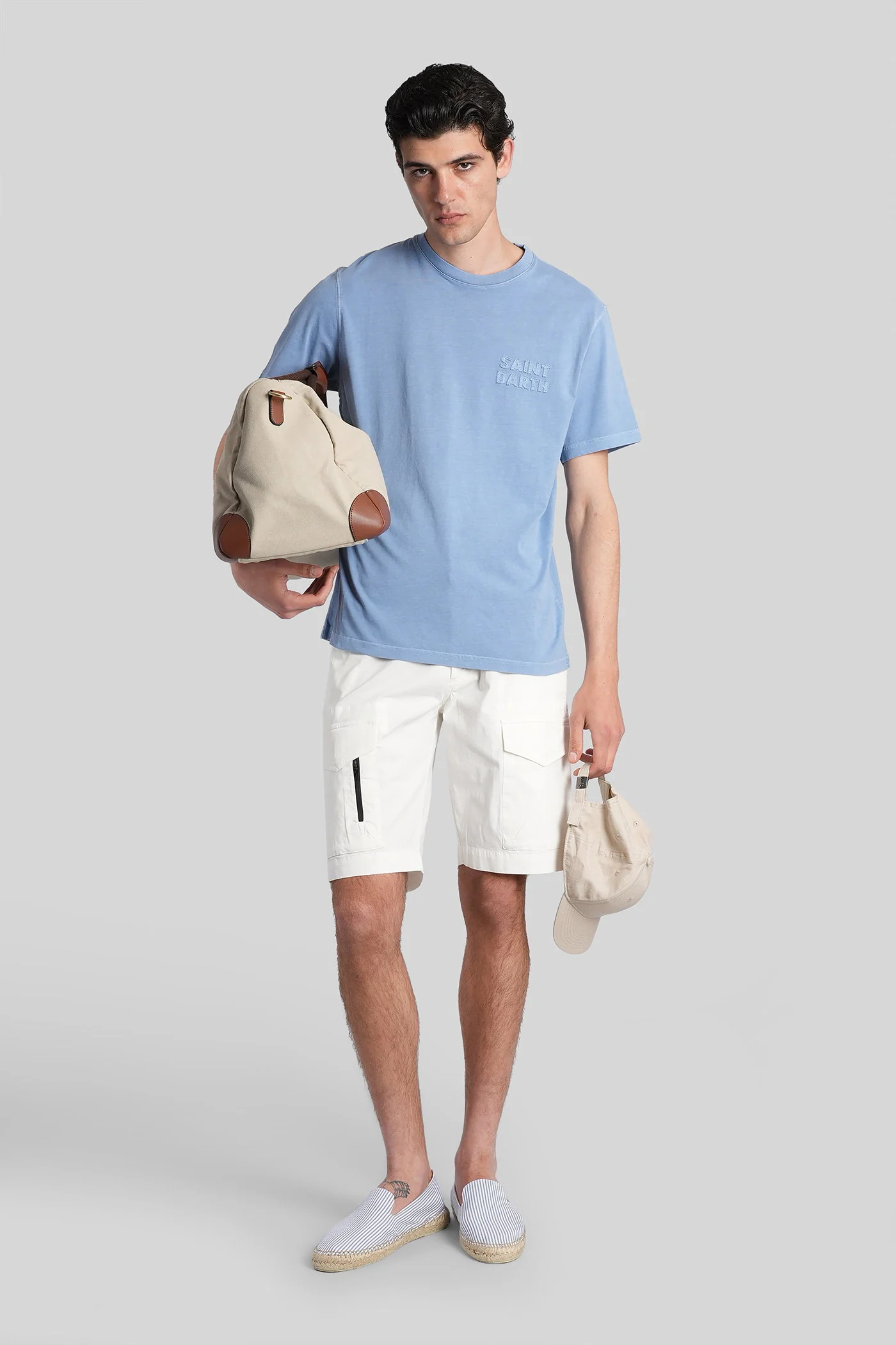 Wake Shorts in white cotton - Image 2