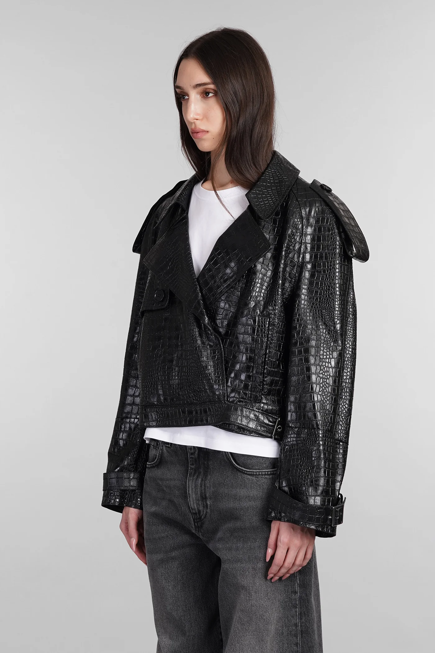 Biker jacket in black leather - Image 4