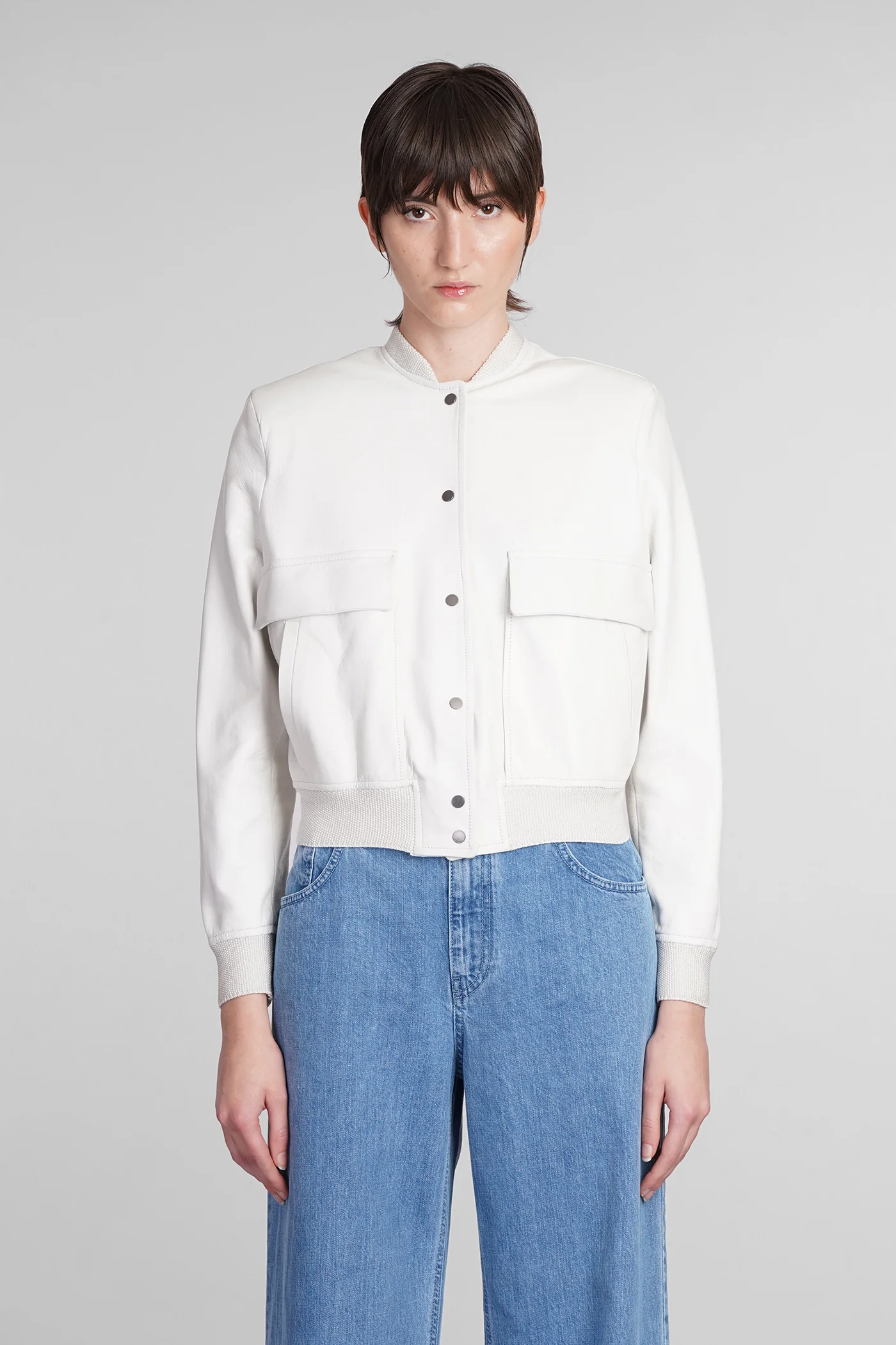 Bomber Jacket in white leather - Image 16
