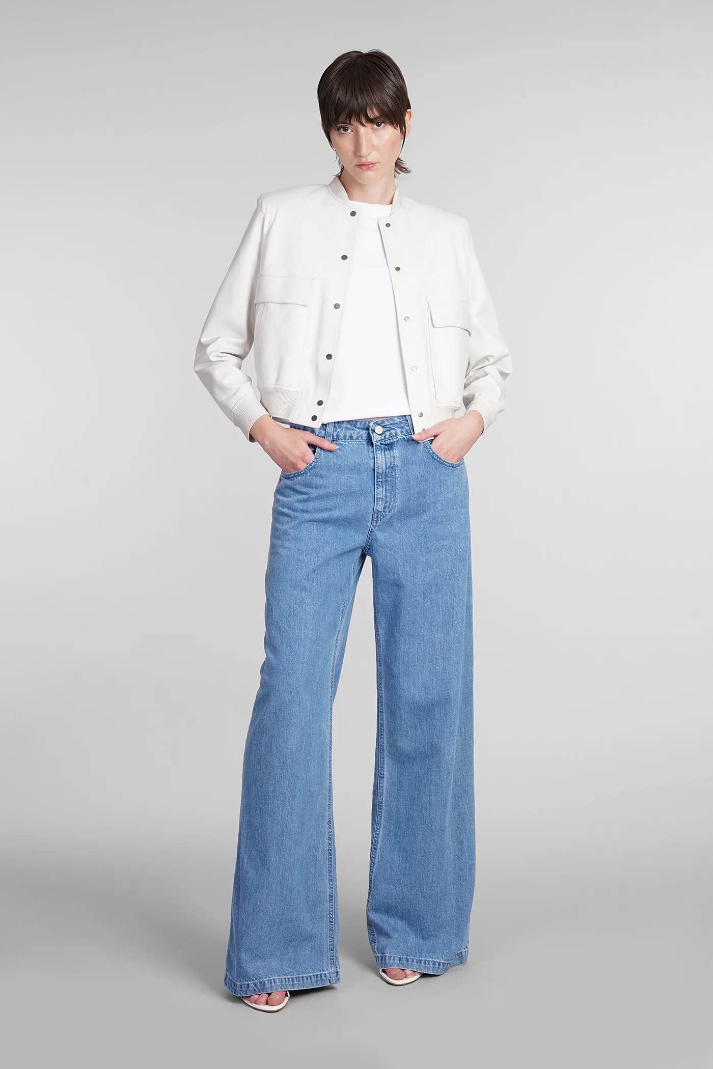Bomber Jacket in white leather - Image 17