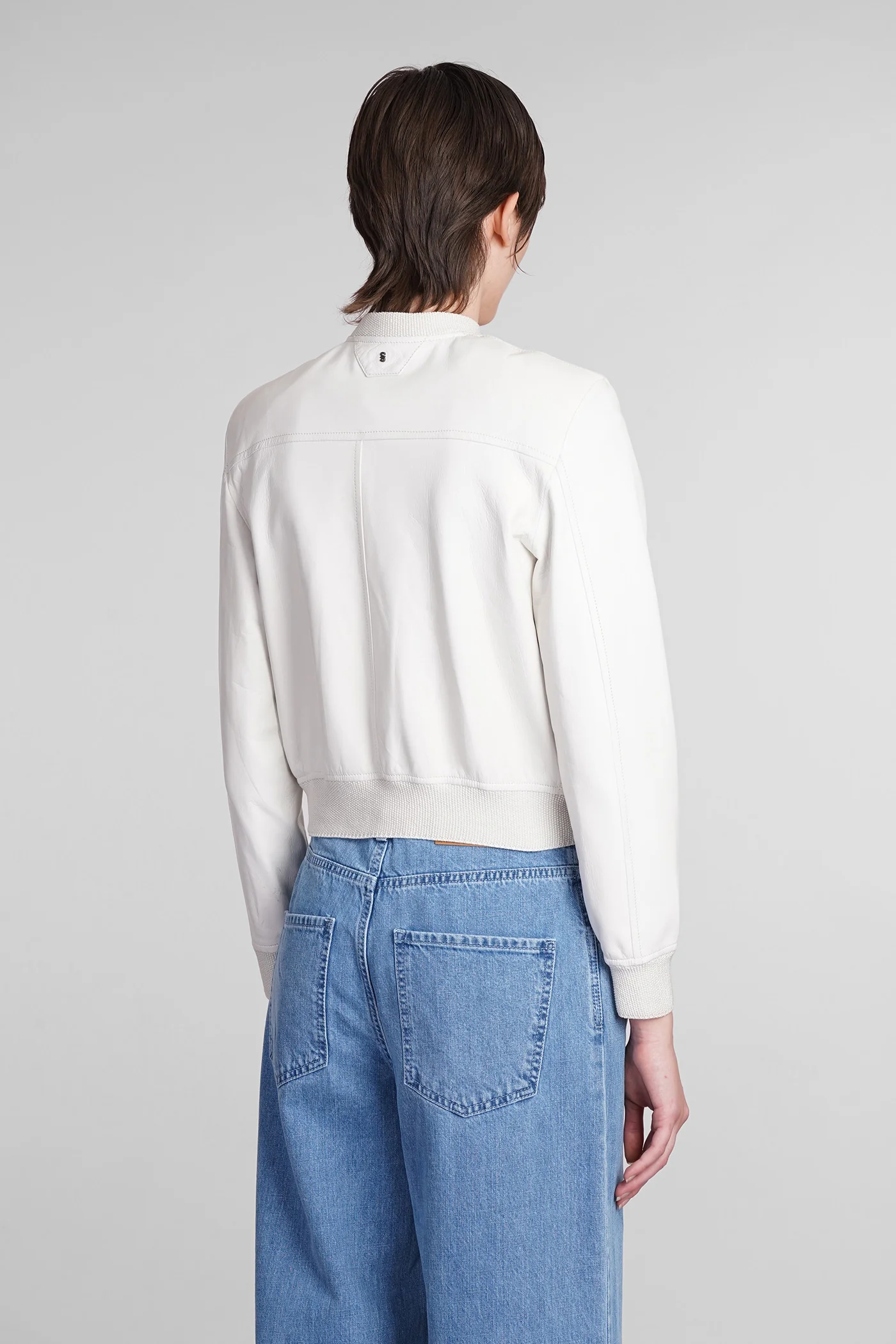 Bomber Jacket in white leather - Image 18
