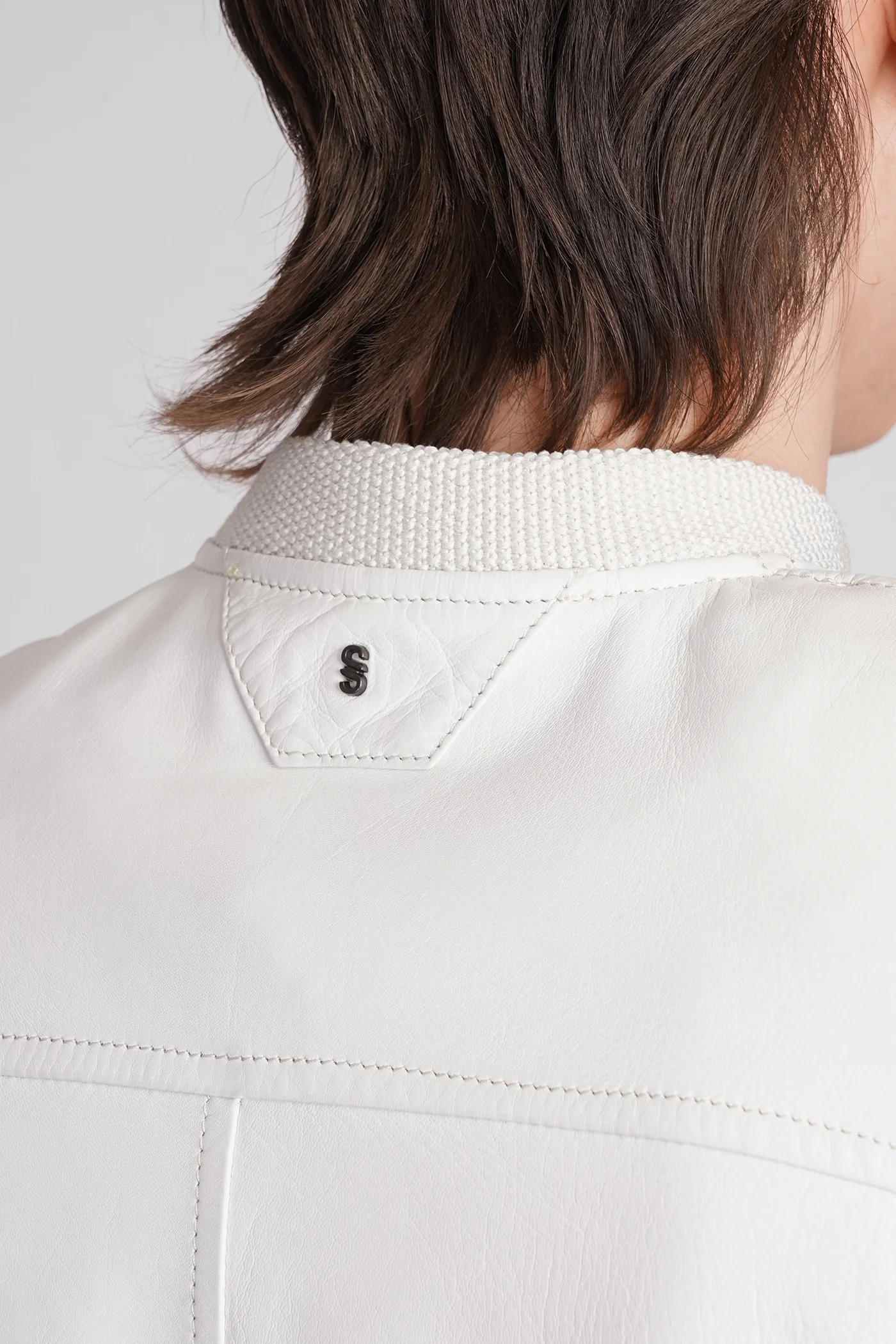 Bomber Jacket in white leather - Image 20