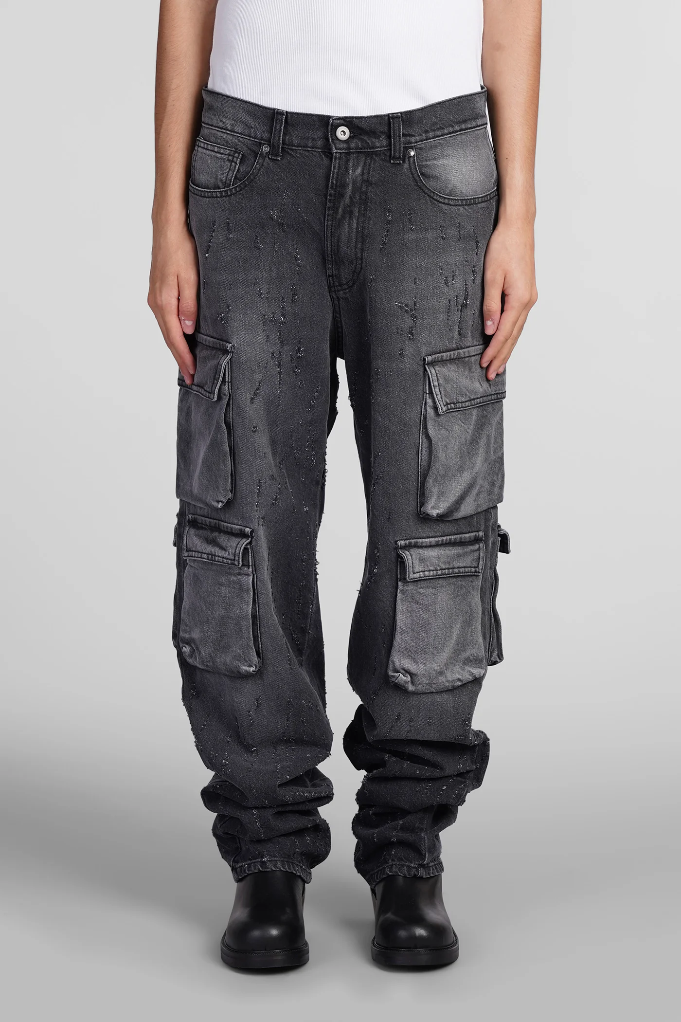 Jeans in black cotton