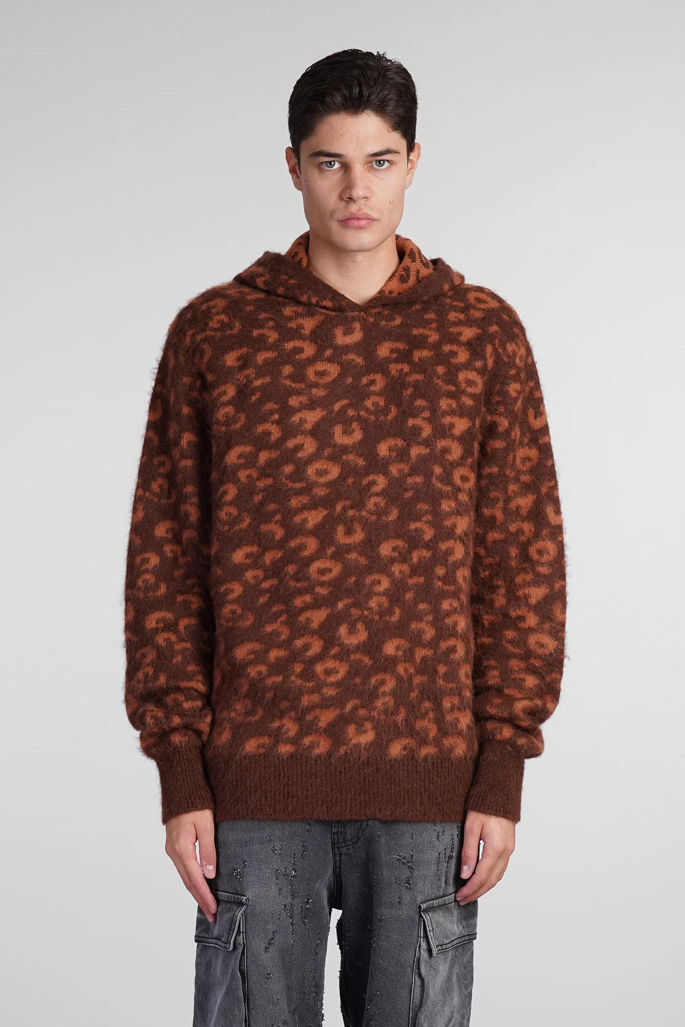 Knitwear in brown polyamide