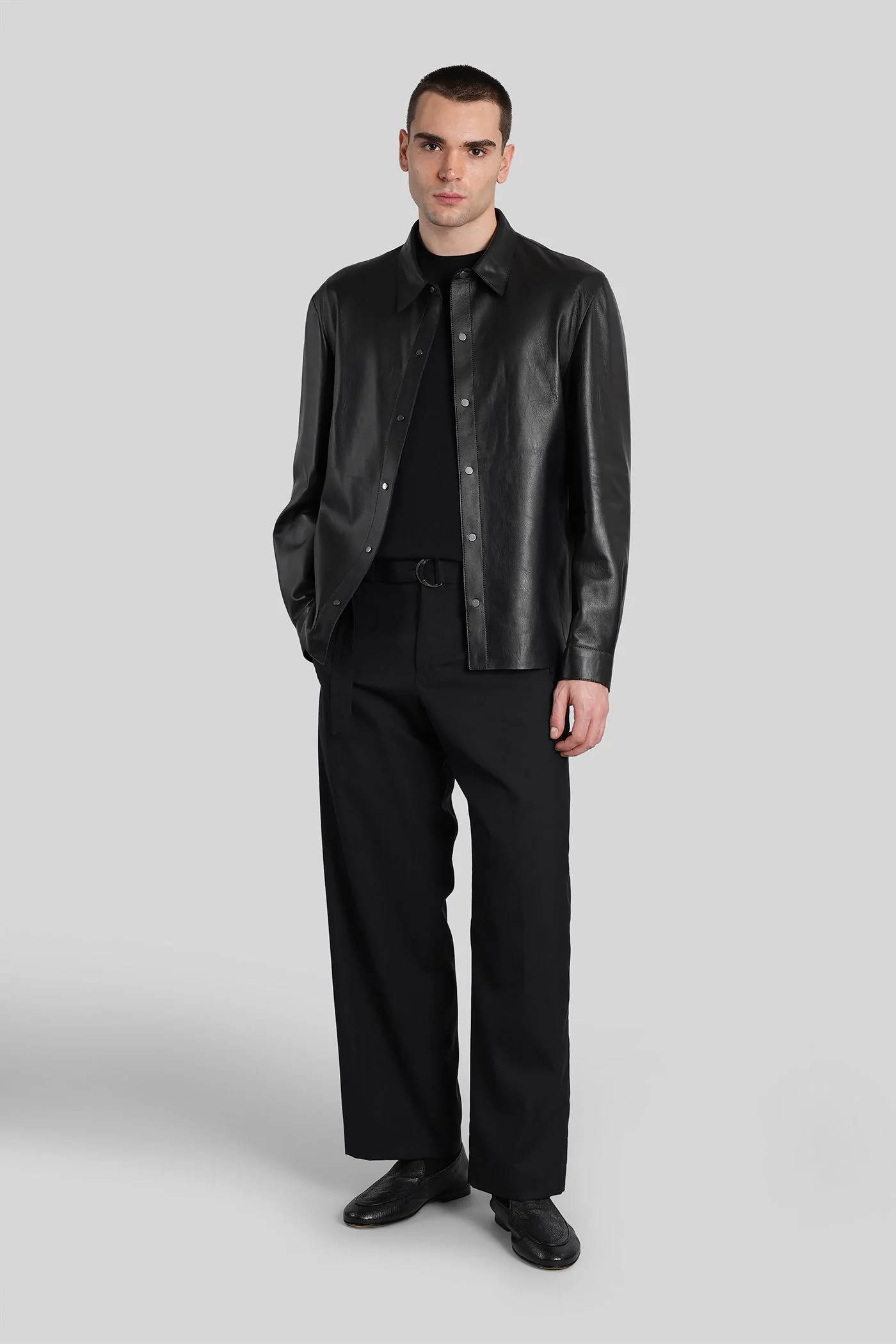 Leather jacket in black leather - Image 2