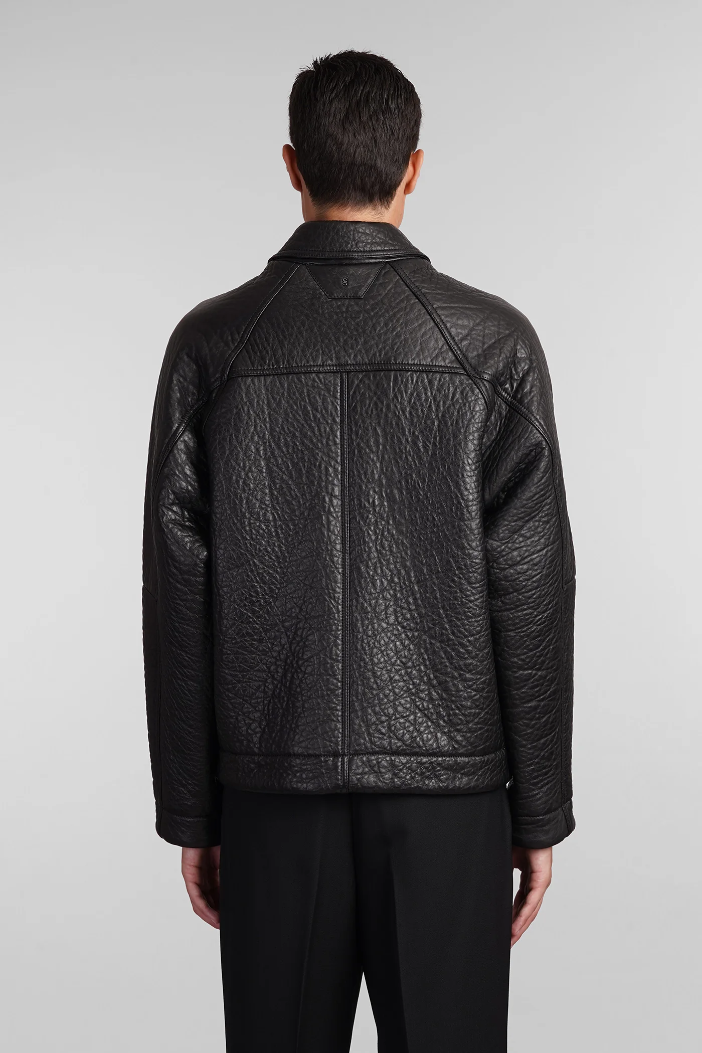 Leather jacket in black leather - Image 3
