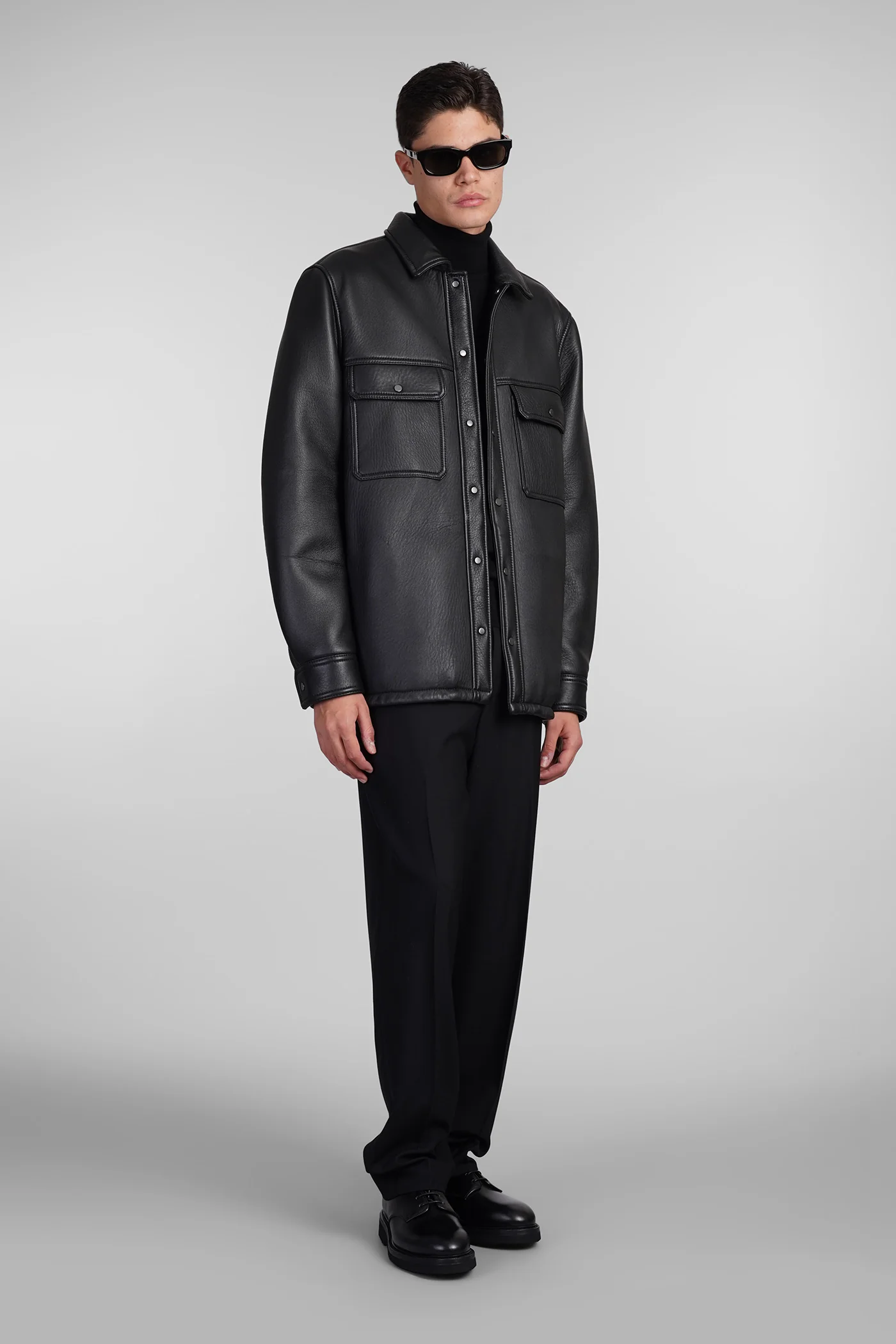 Leather jacket in black leather - Image 2