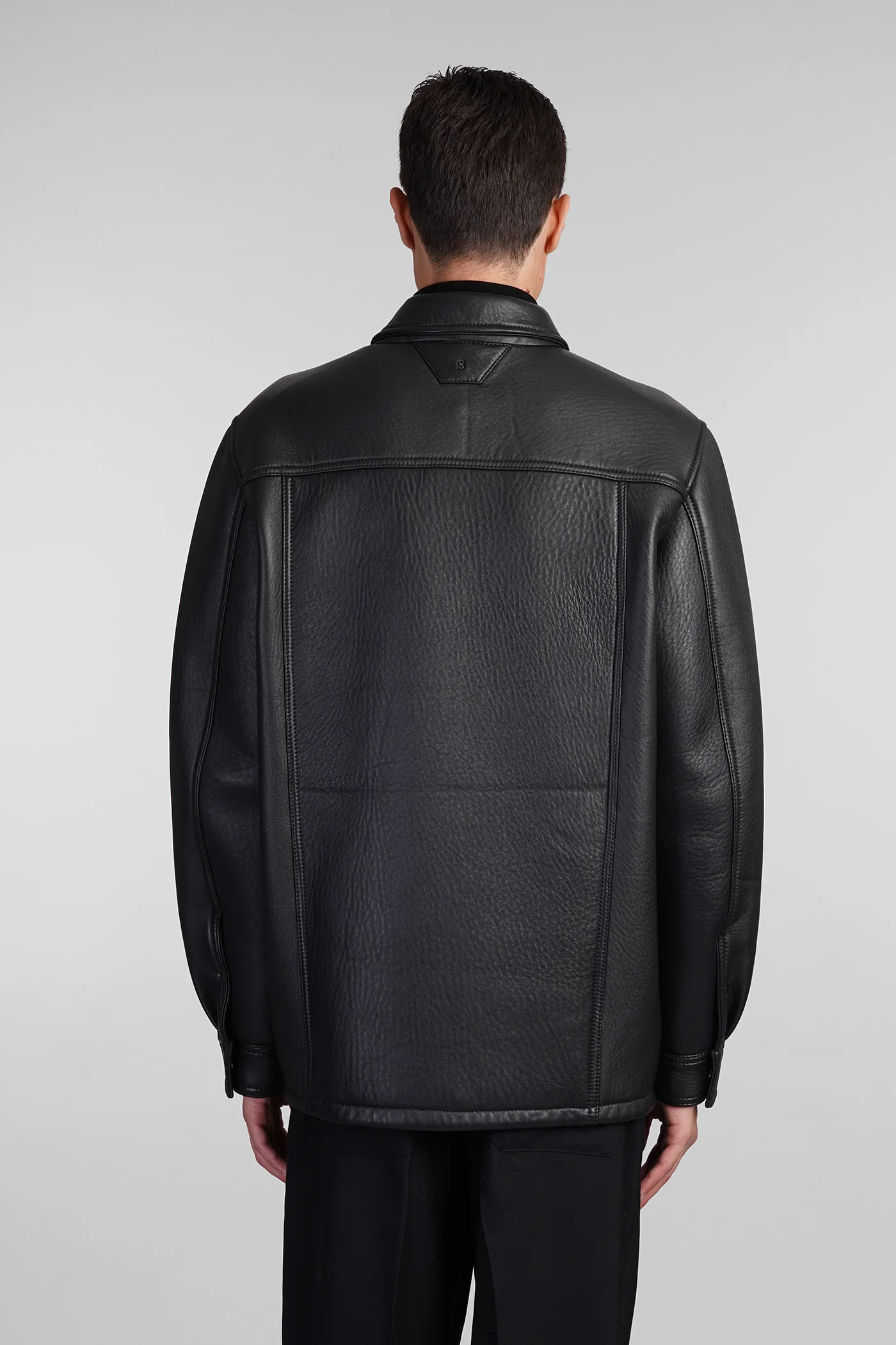 Leather jacket in black leather - Image 3
