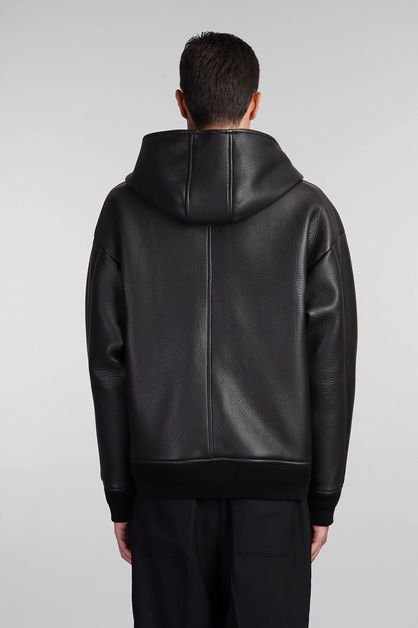 Leather jacket in black leather - Image 3