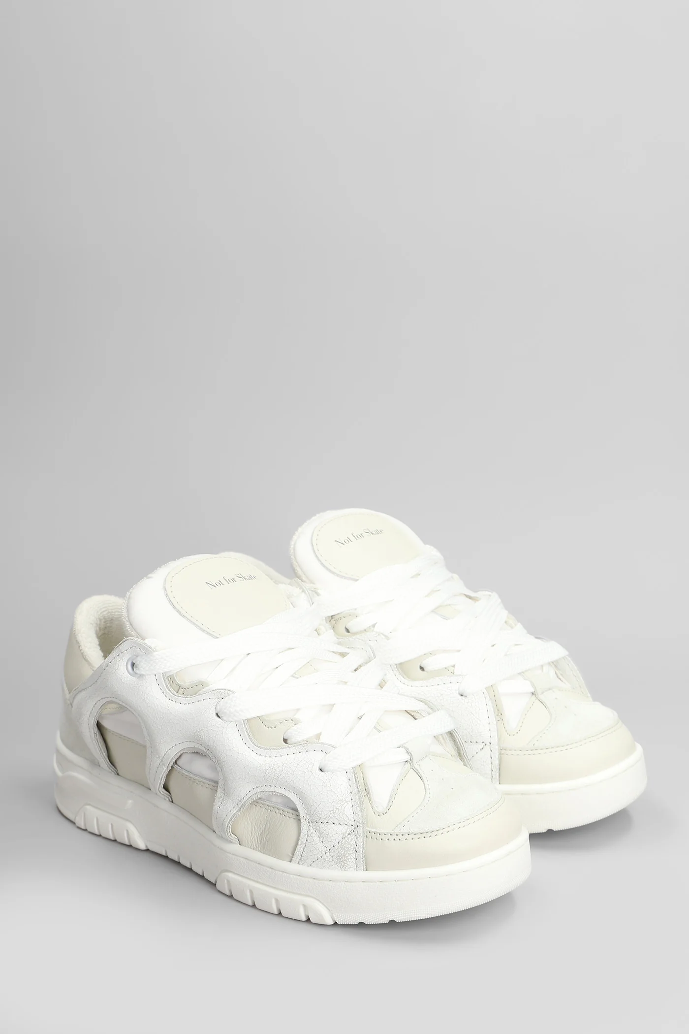 Santha 1 Sneakers in white leather and fabric - Image 2