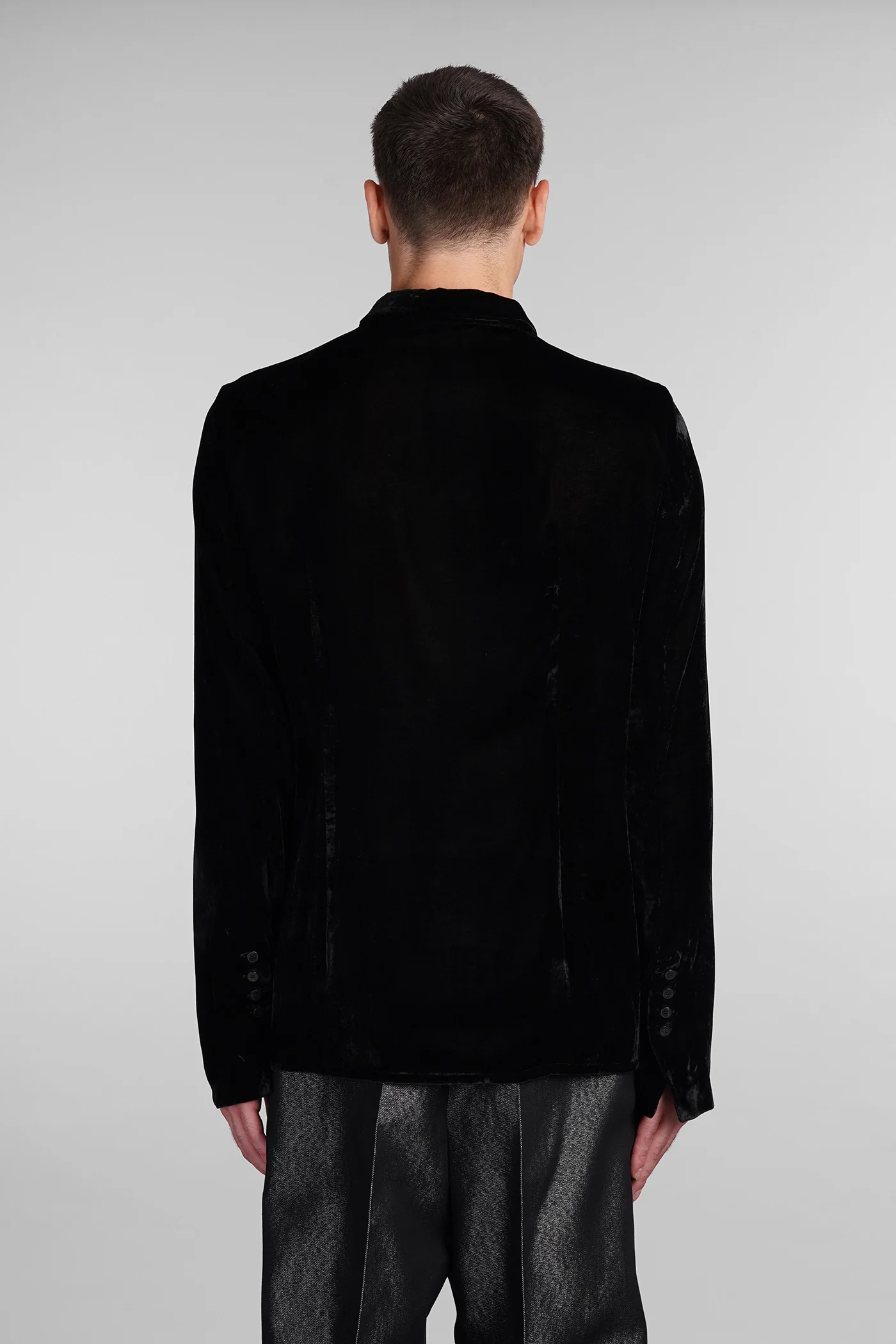 N16 Shirt in black Rayon - Image 3