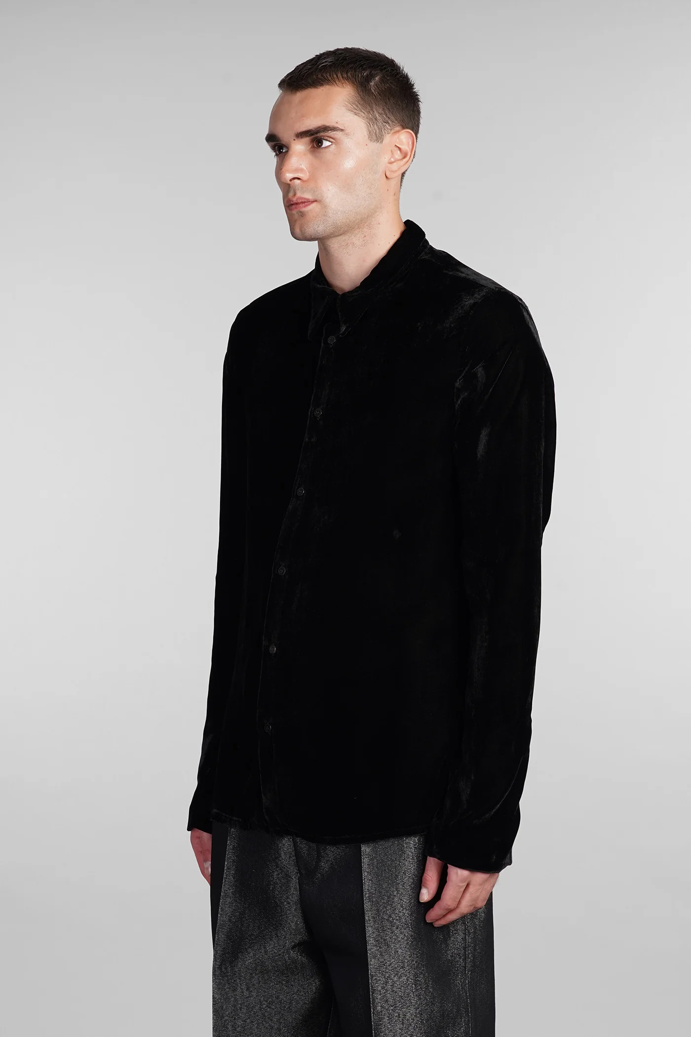 N16 Shirt in black Rayon - Image 4