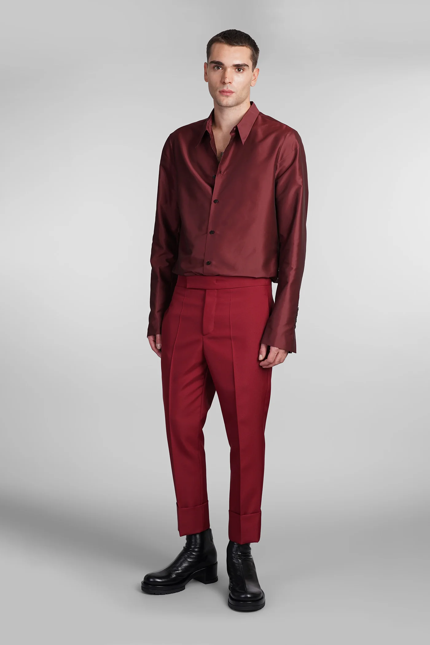 N16 Shirt in bordeaux polyester - Image 2