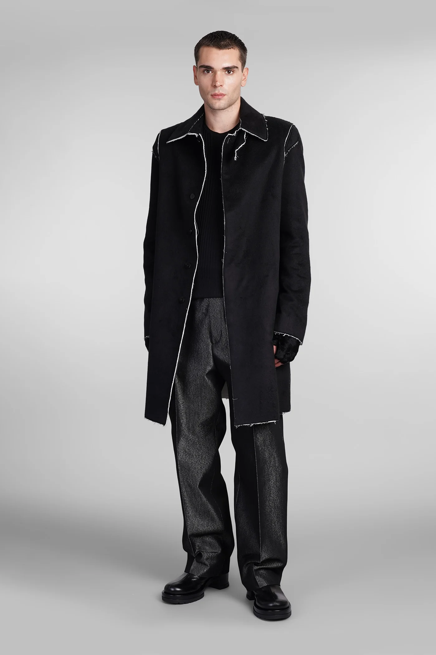 N23 Coat in black silk - Image 2