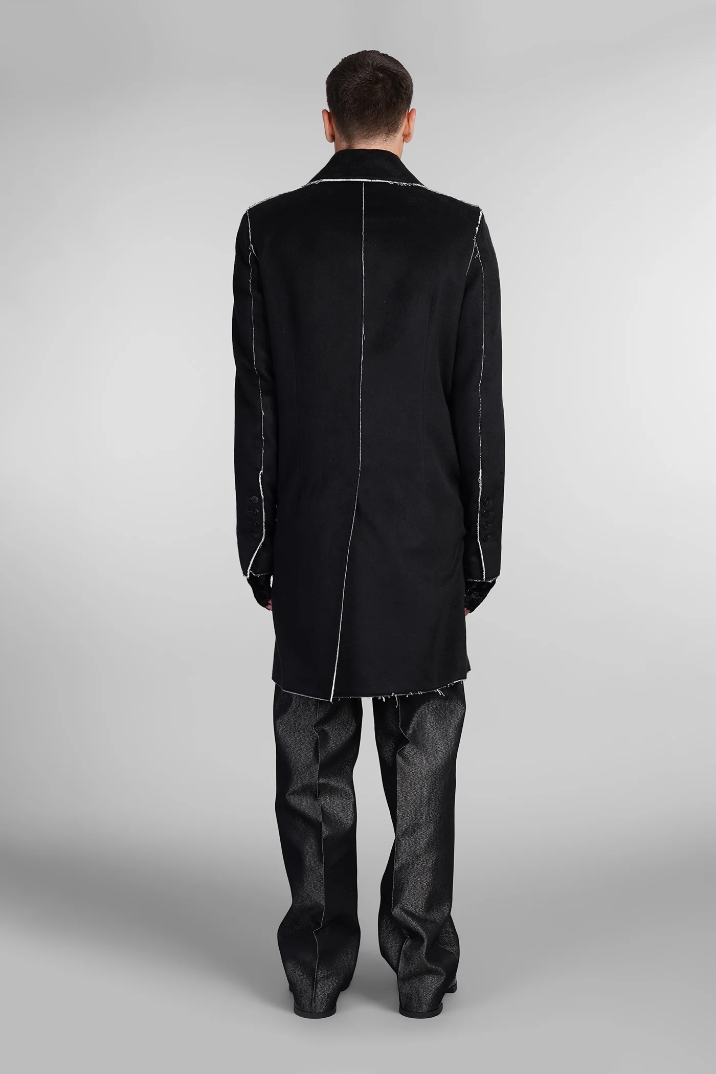 N23 Coat in black silk - Image 3