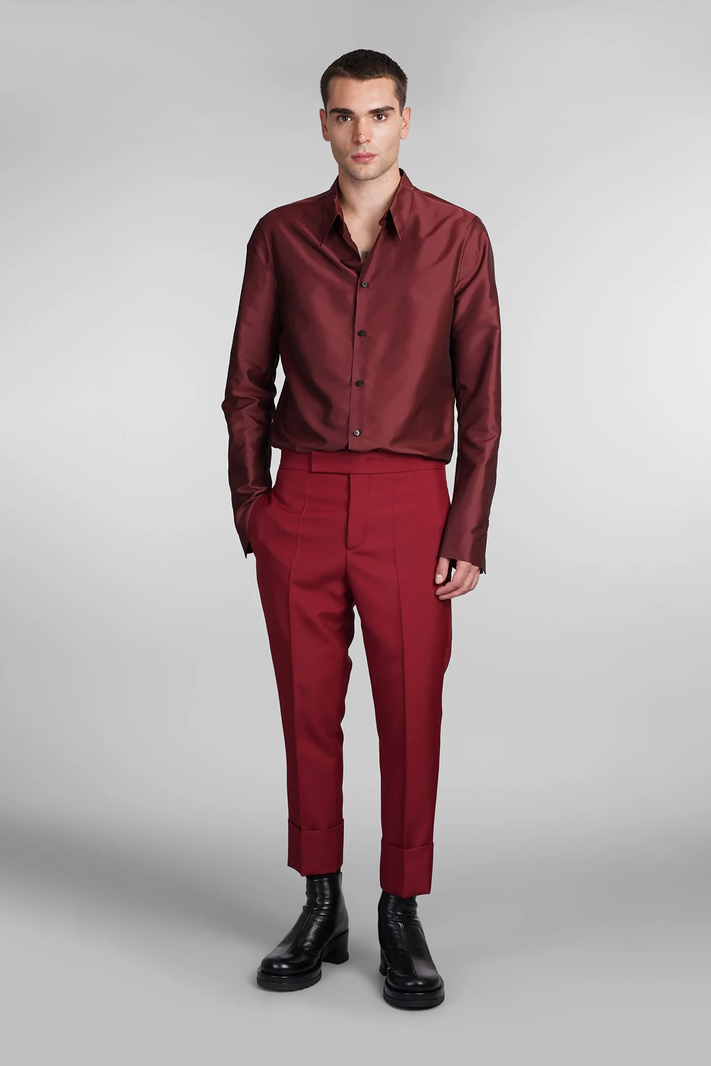 N7 Pants in bordeaux polyester - Image 2