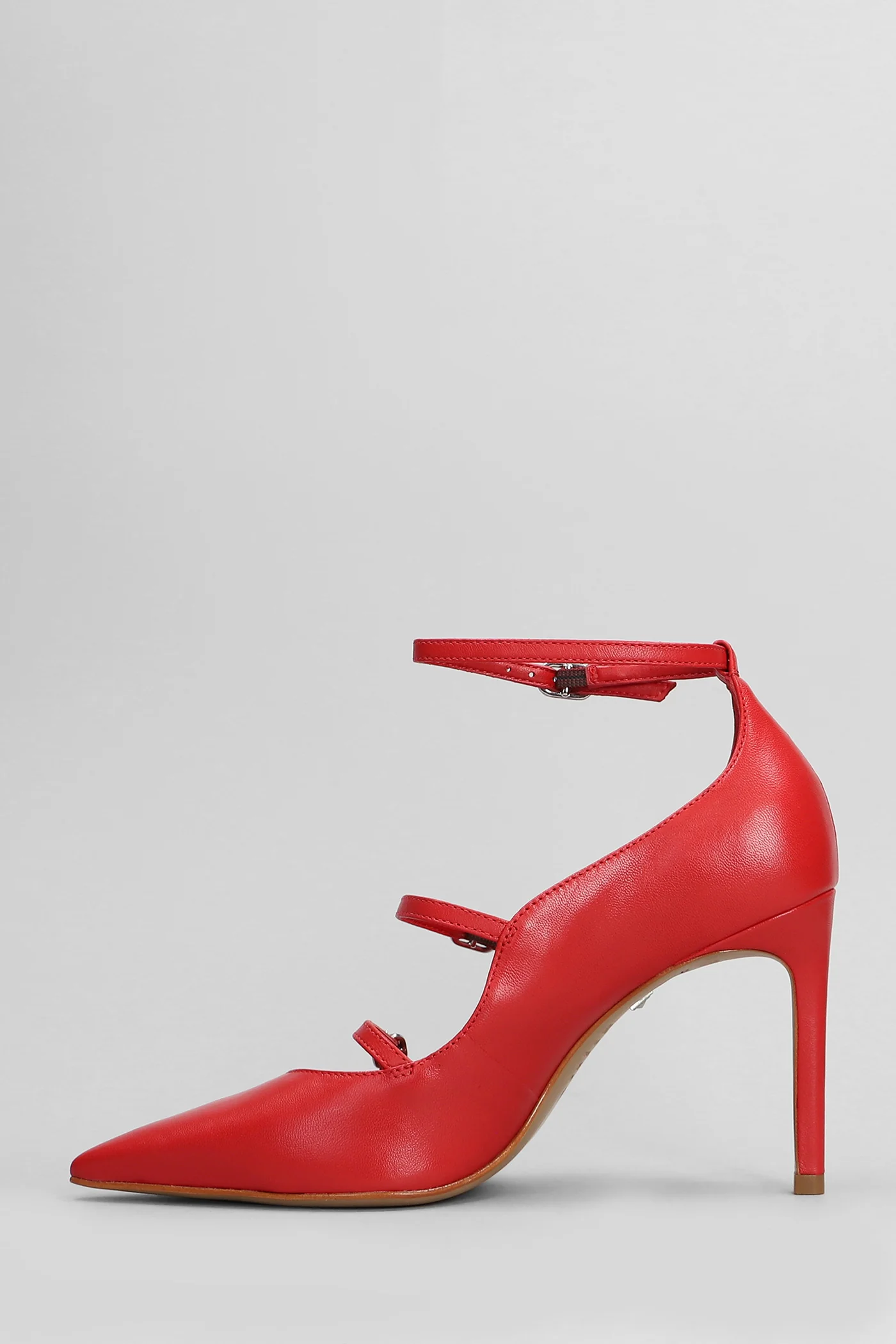 Pumps in red leather - Image 3