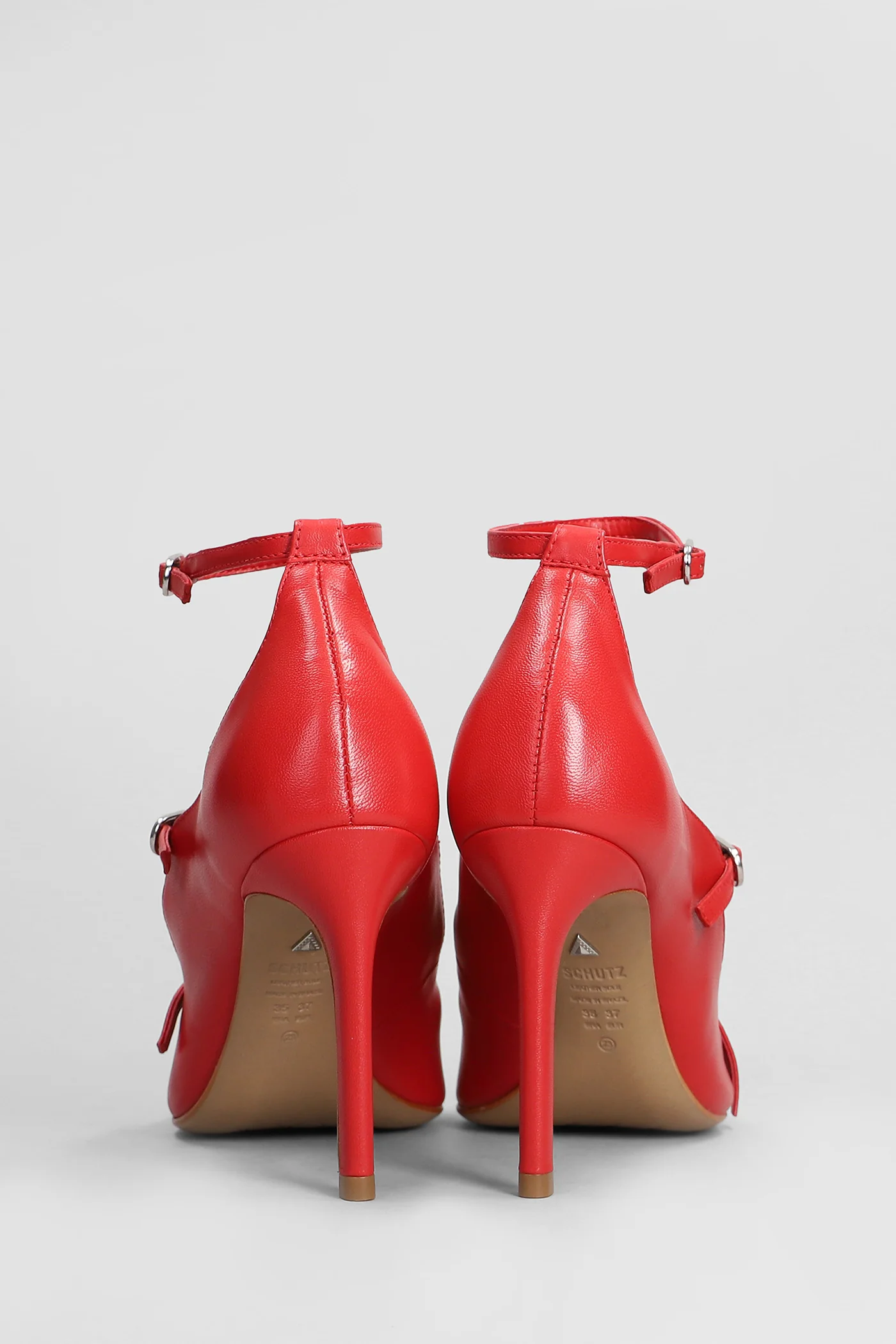 Pumps in red leather - Image 4