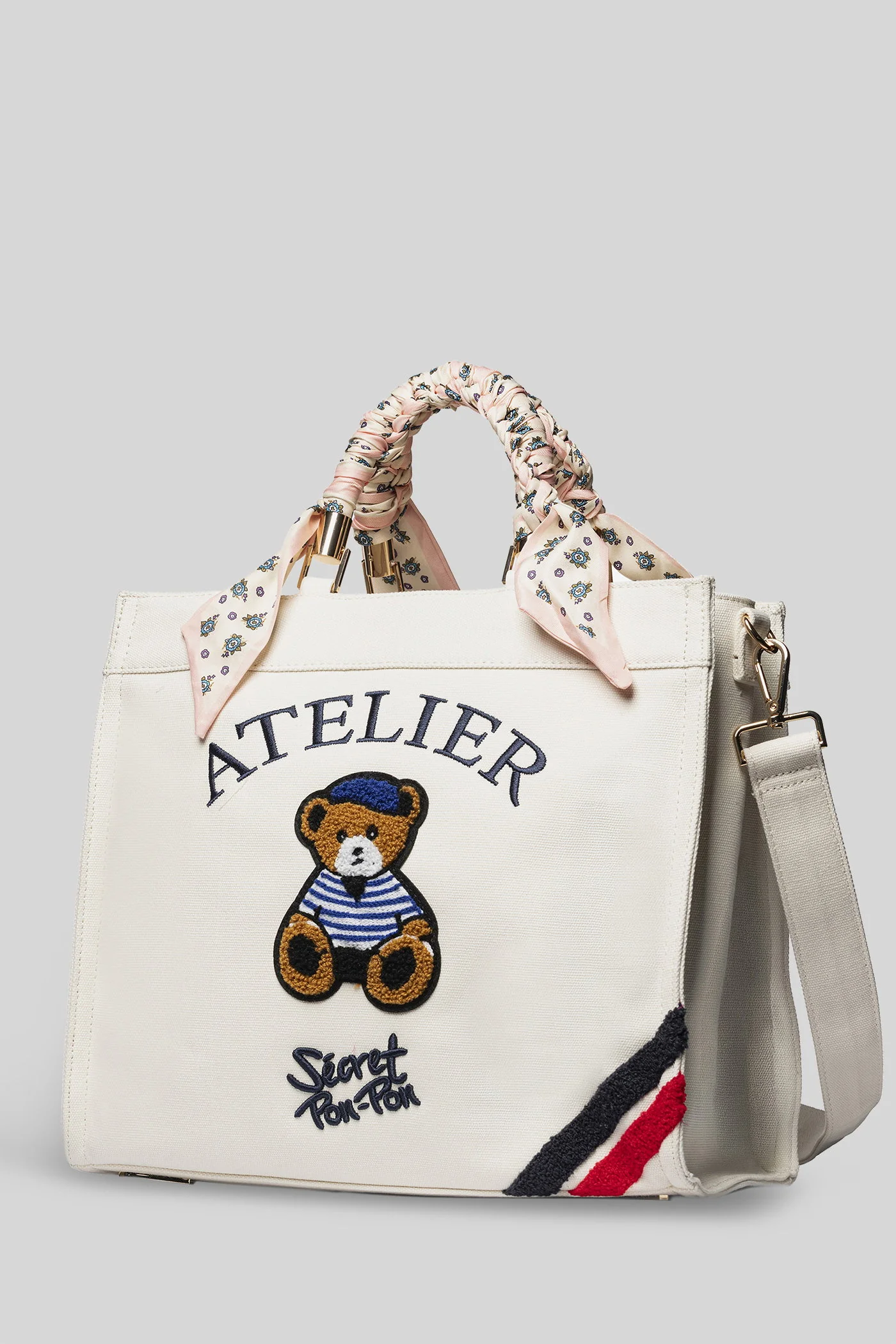 Saint Tropez M Shoulder bag in beige polyester - Image 2