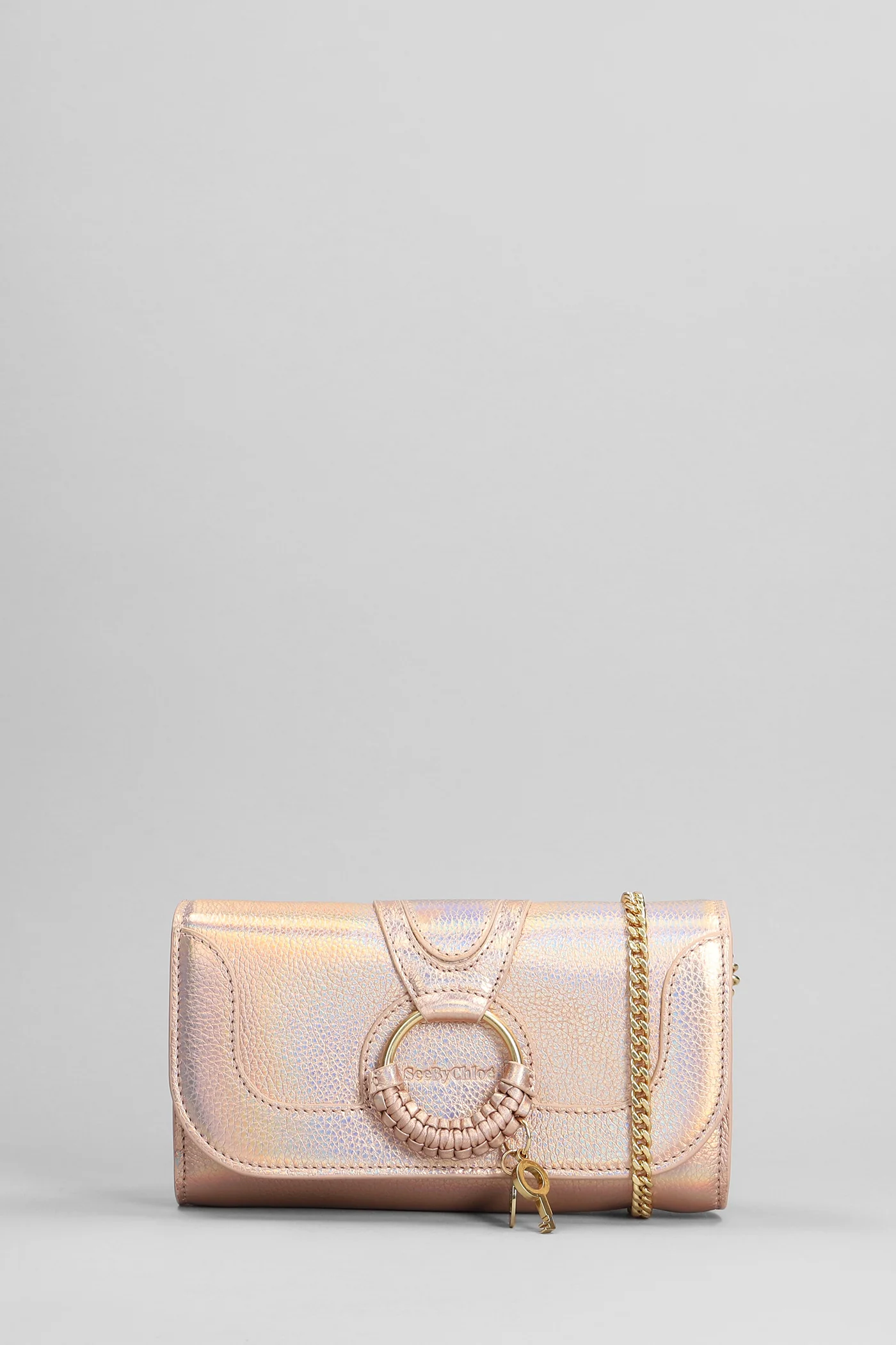 Hana long Wallet in rose-pink leather
