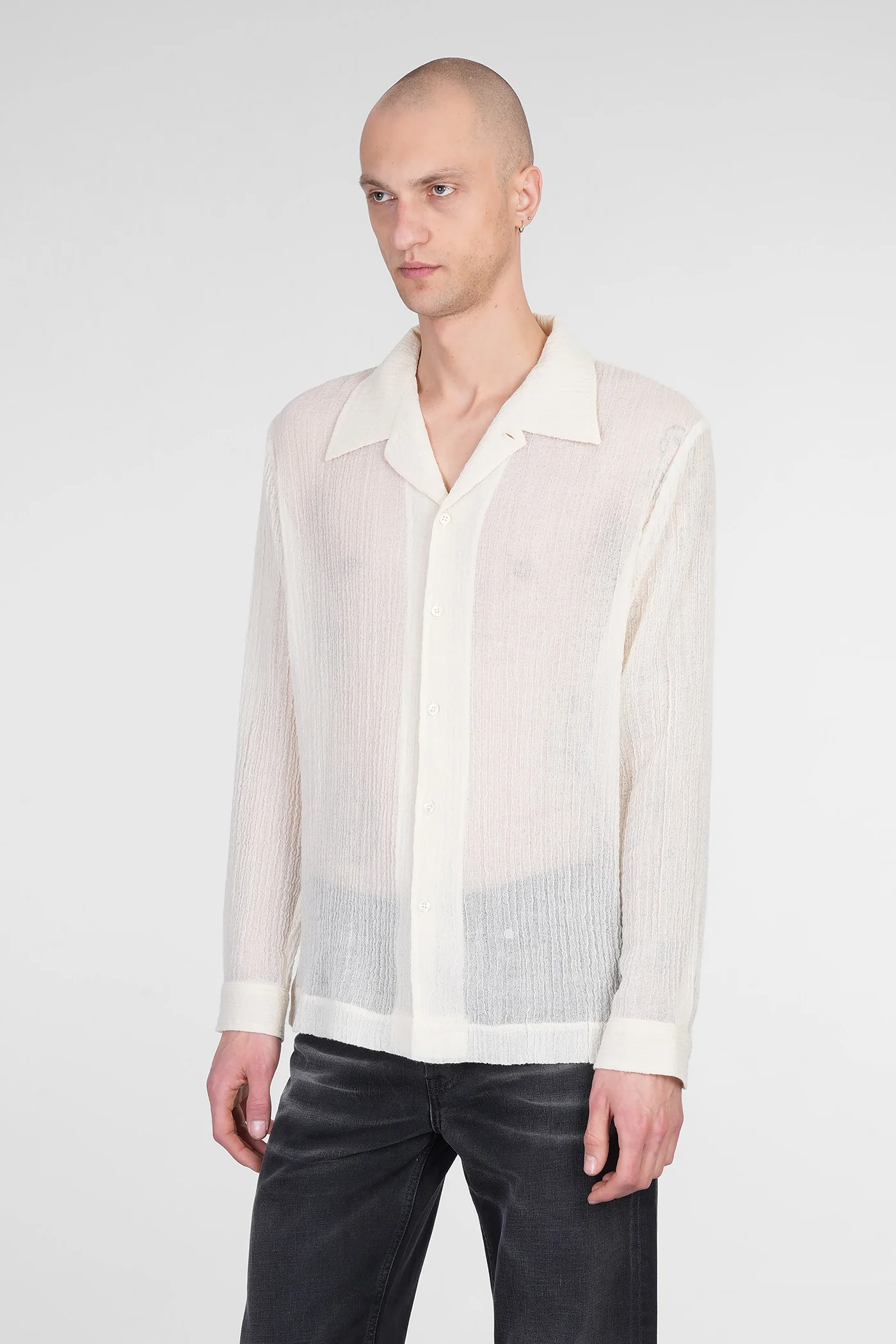 Jagou Shirt in beige wool - Image 4