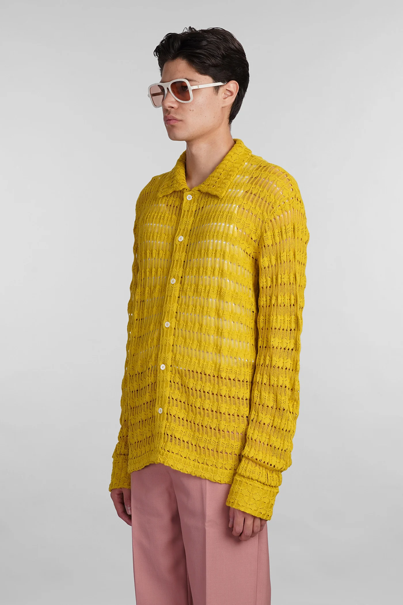 Yasu Shirt in yellow cotton - Image 4