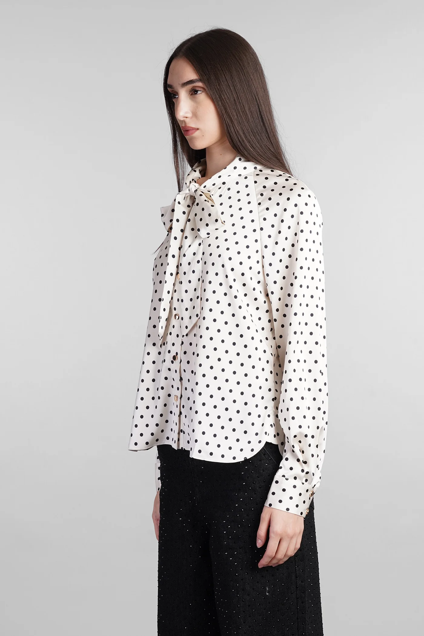 Blouse in beige polyester - Image 4