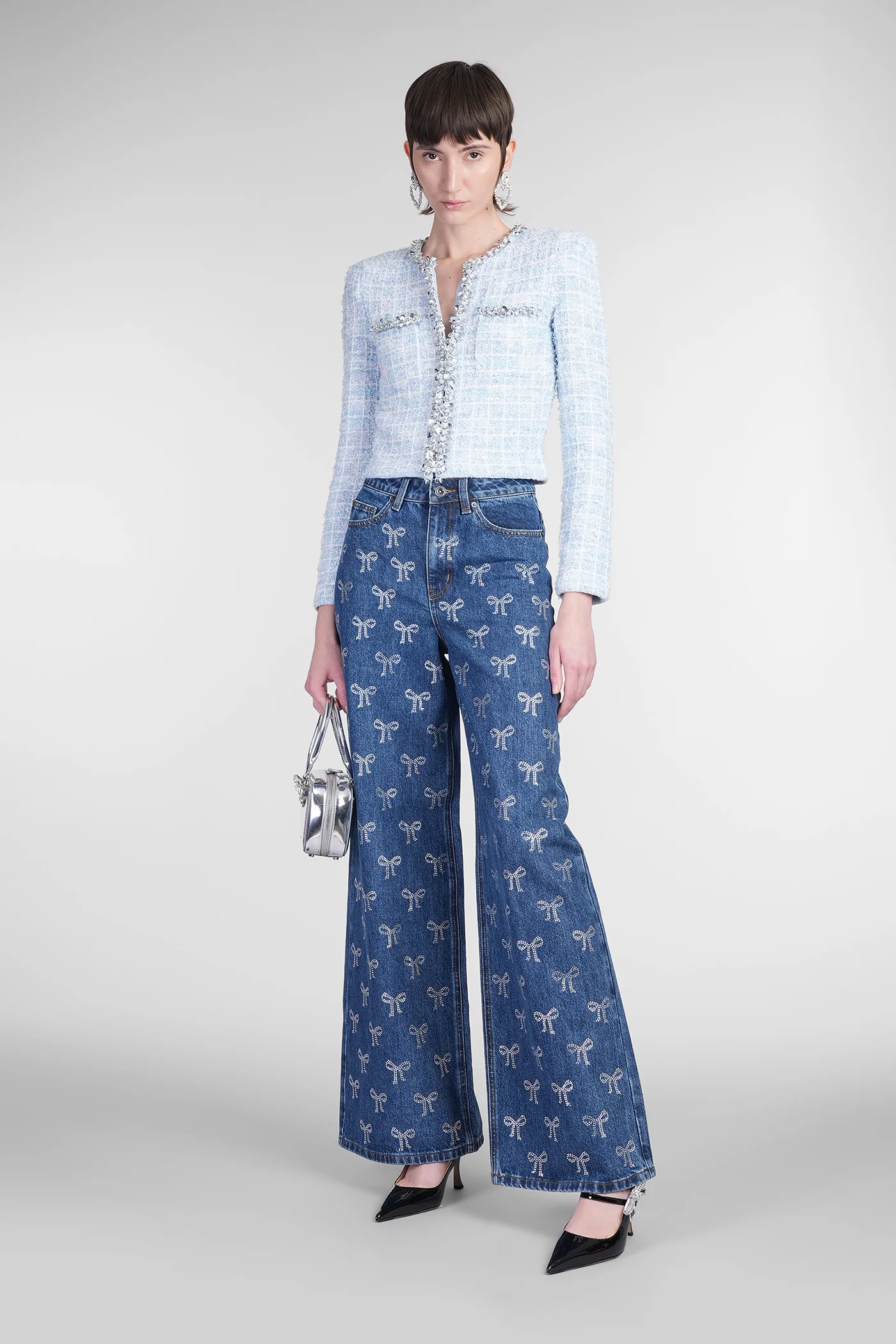 Cardigan in blue polyester - Image 2
