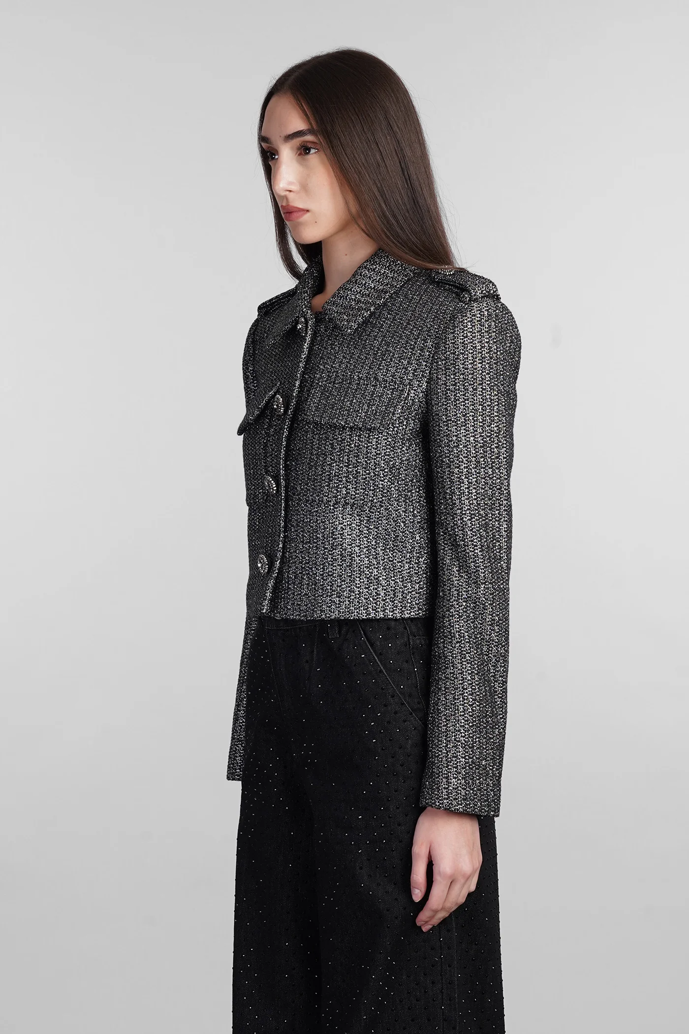 Casual jacket in black polyester - Image 4