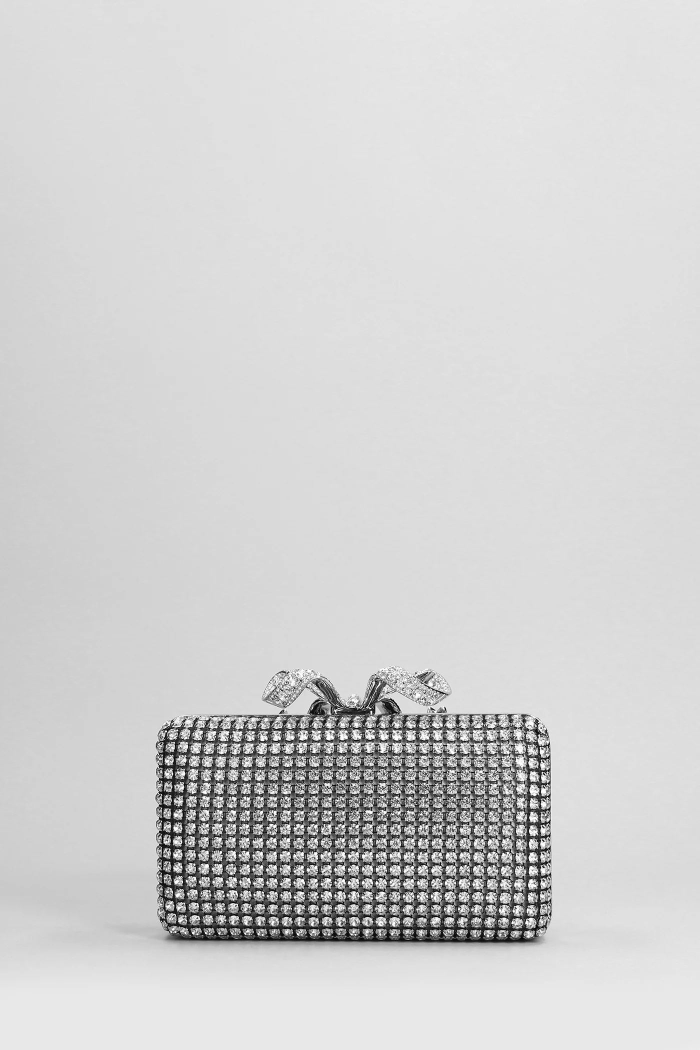 Crystal box clutch Clutch in silver polyester - Image 3