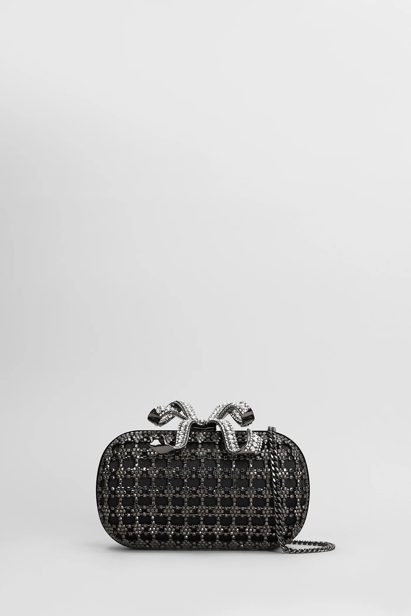 Crystal clutch bag Clutch in black polyester