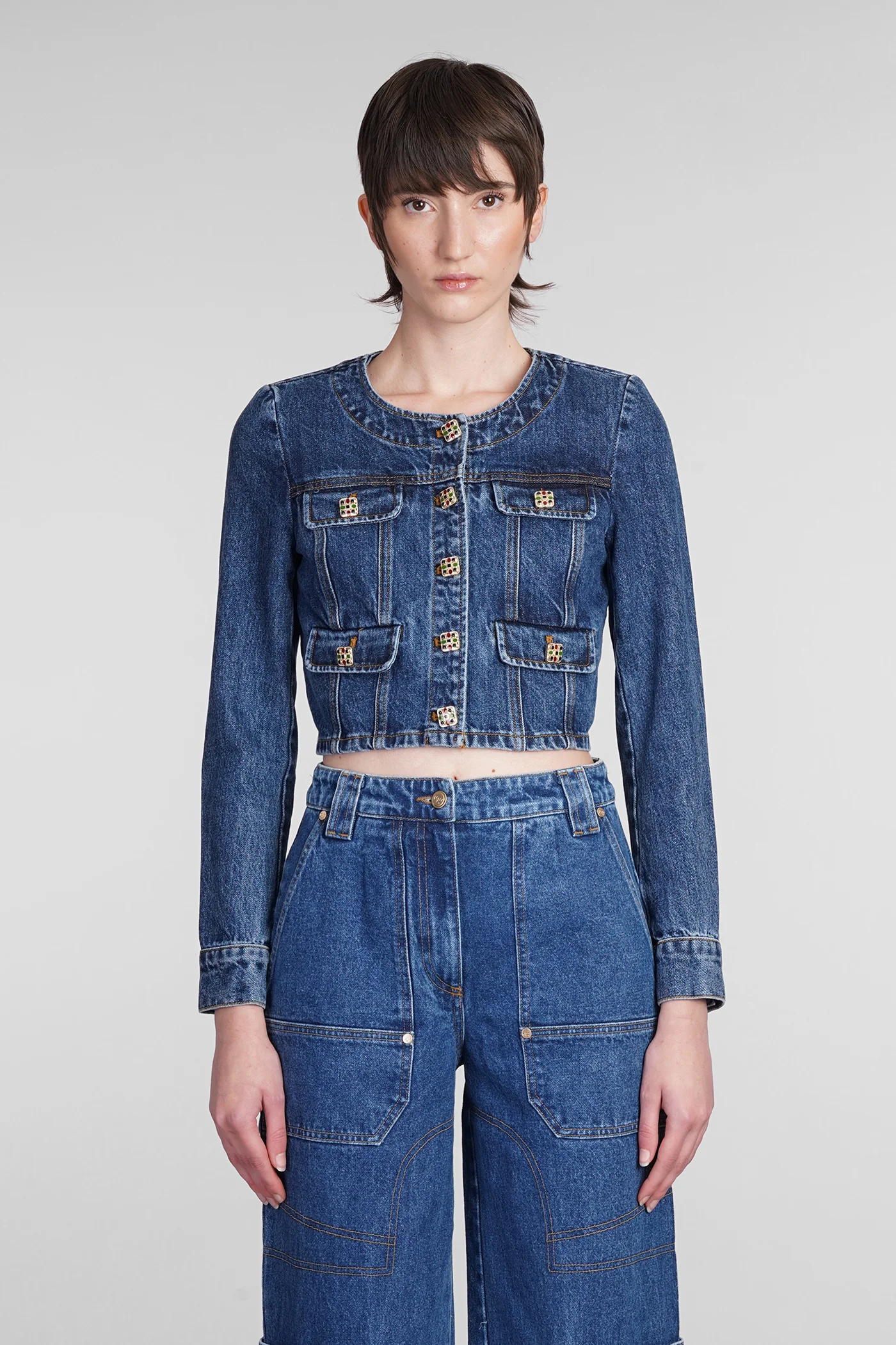 Denim Jackets in blue cotton