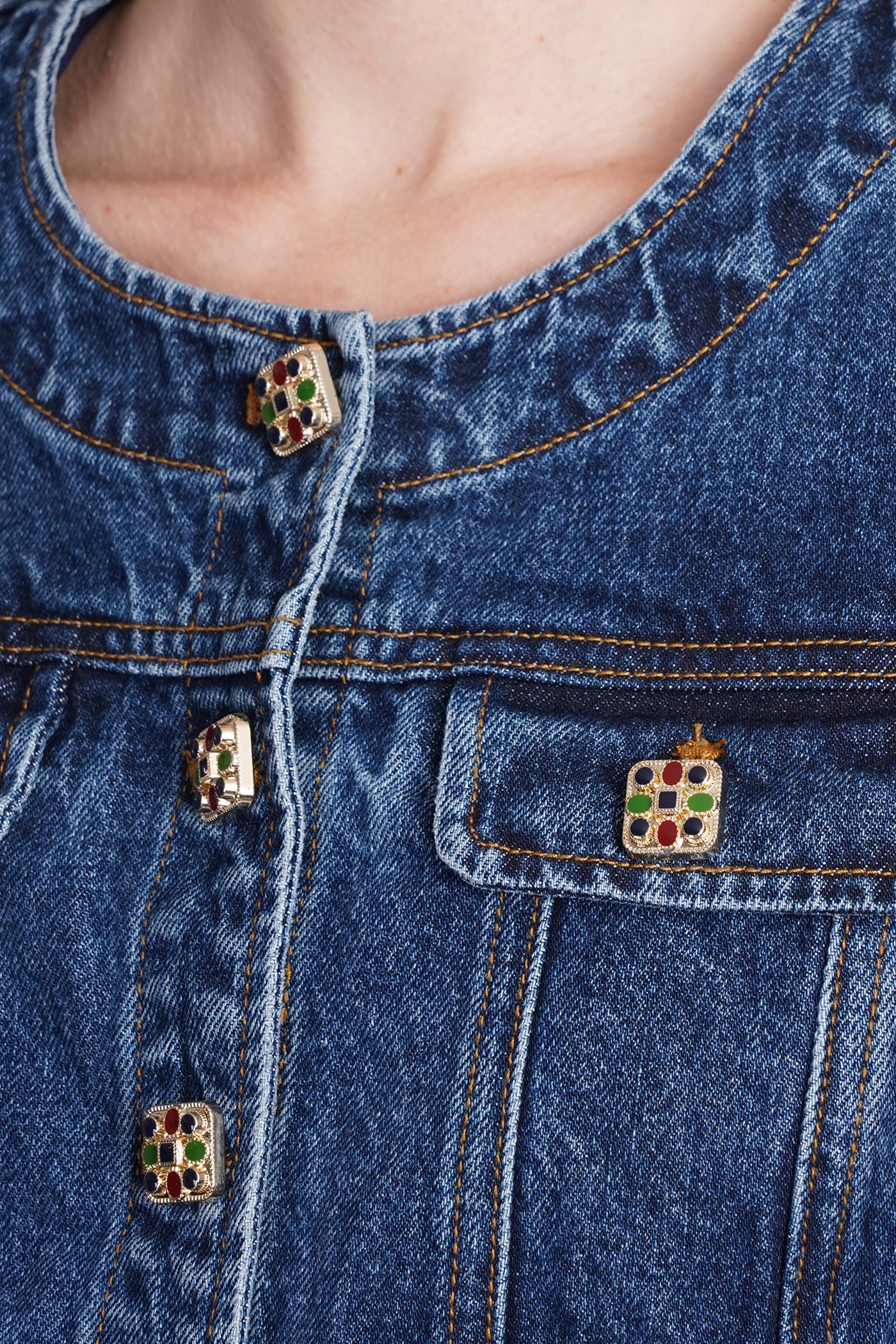 Denim Jackets in blue cotton - Image 5