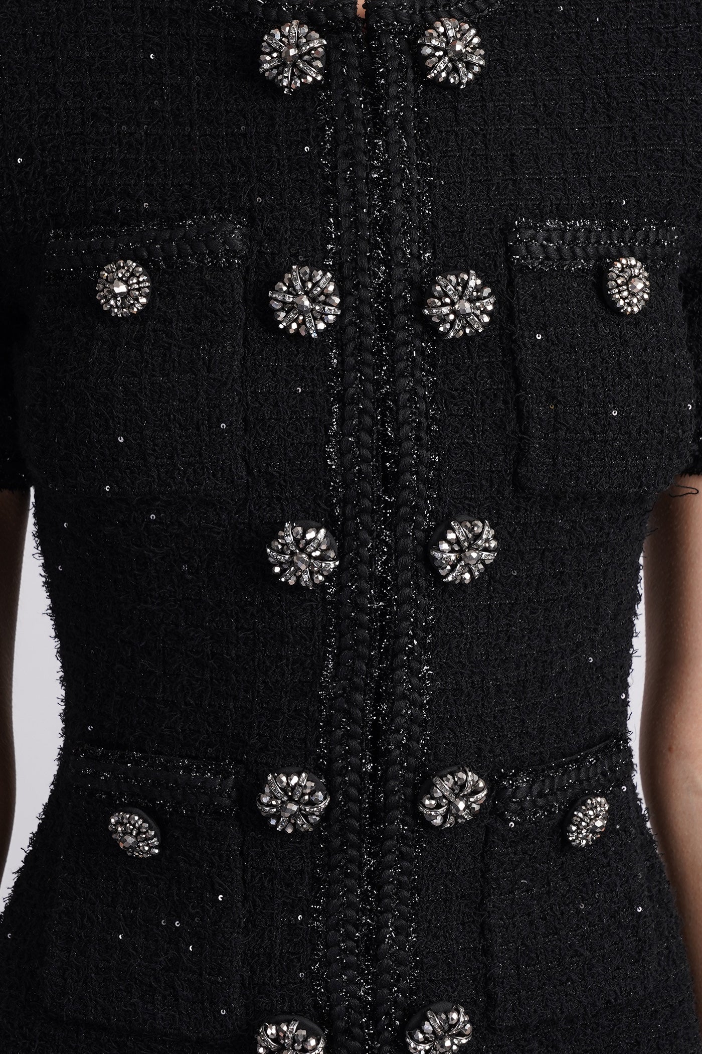 Dress woman in black polyester - Image 5