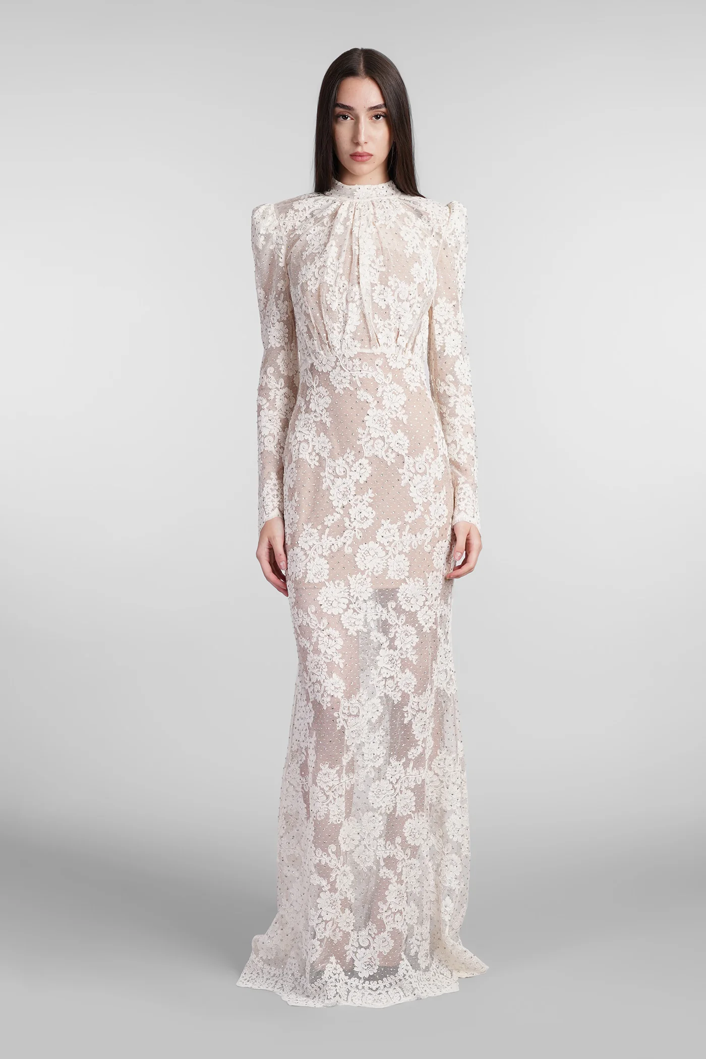 Dress woman  in white polyester