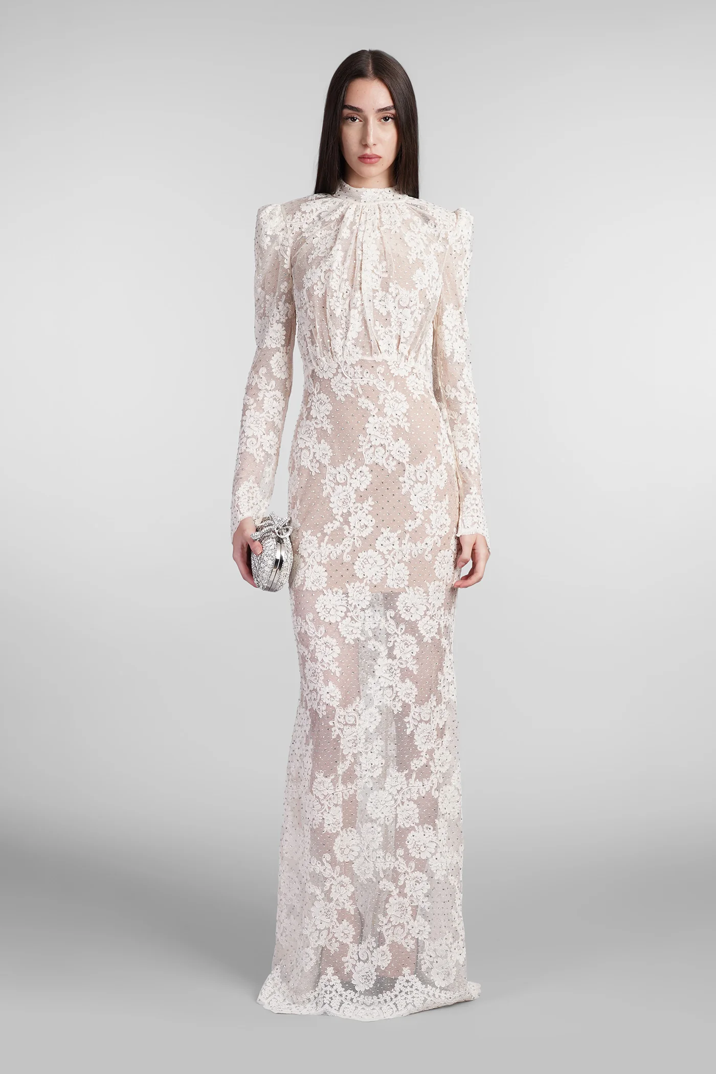 Dress woman  in white polyester - Image 2