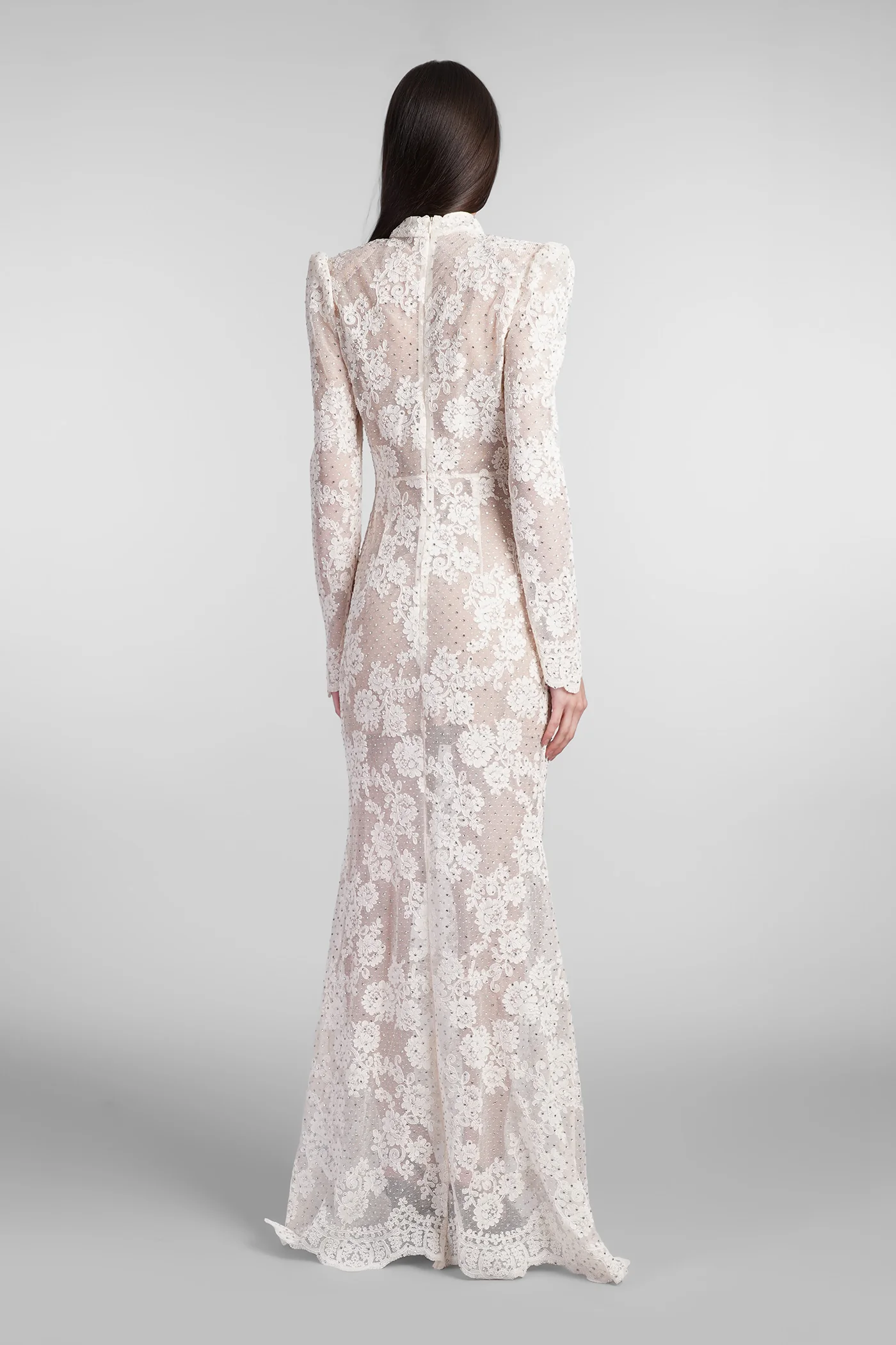Dress woman  in white polyester - Image 3
