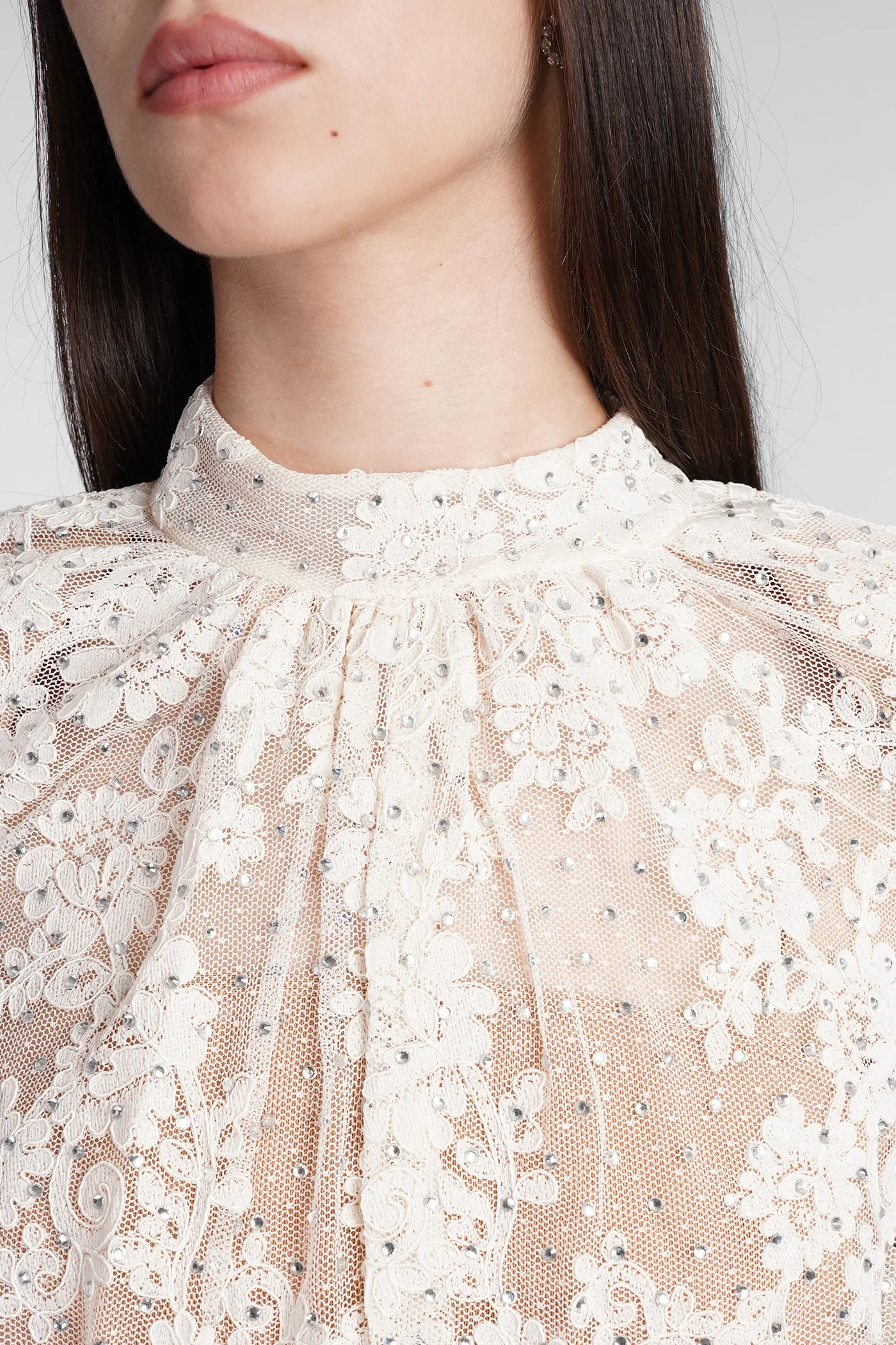 Dress woman  in white polyester - Image 5