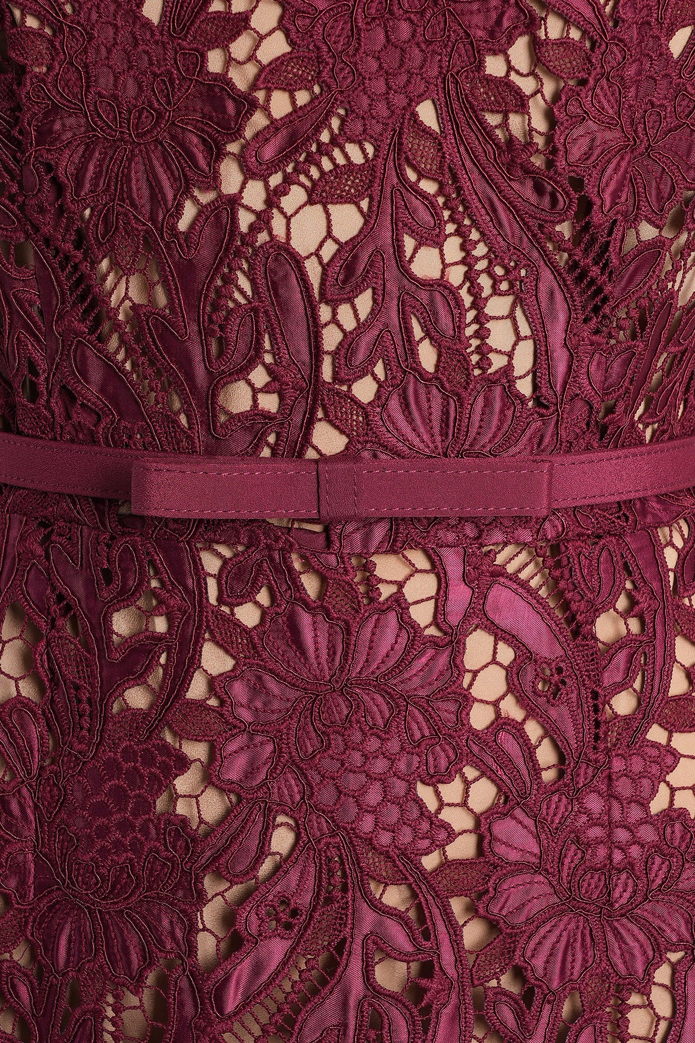 Long dress in bordeaux polyester - Image 5