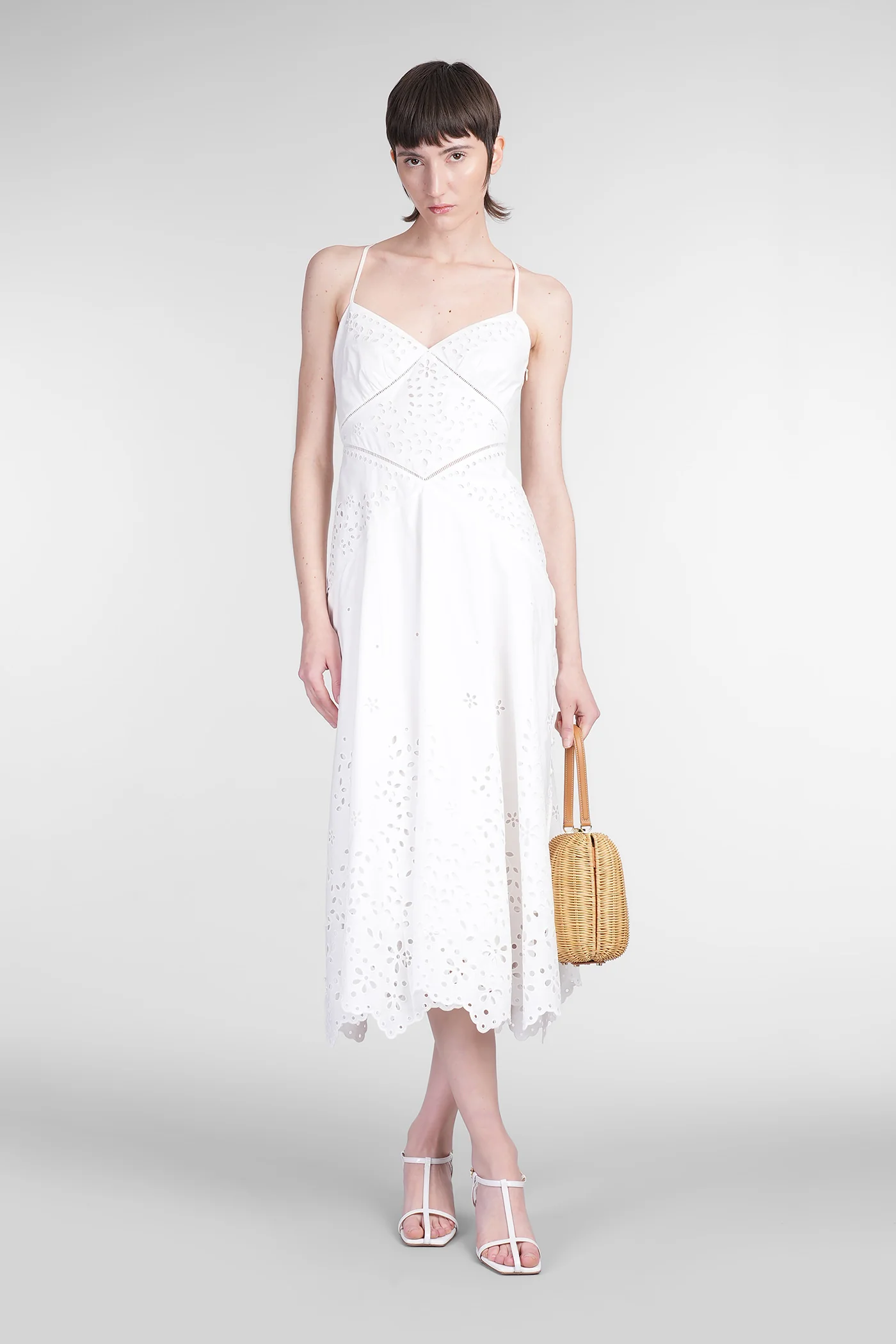 Long dress in white cotton - Image 2