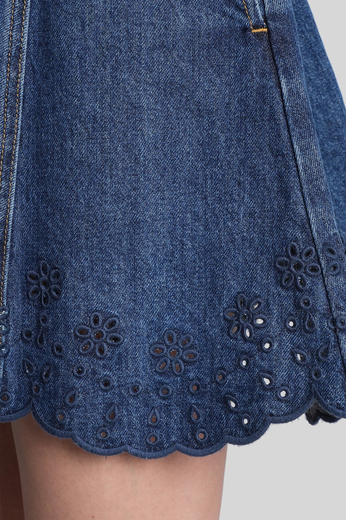 Mini dress in blue cotton - Image 4